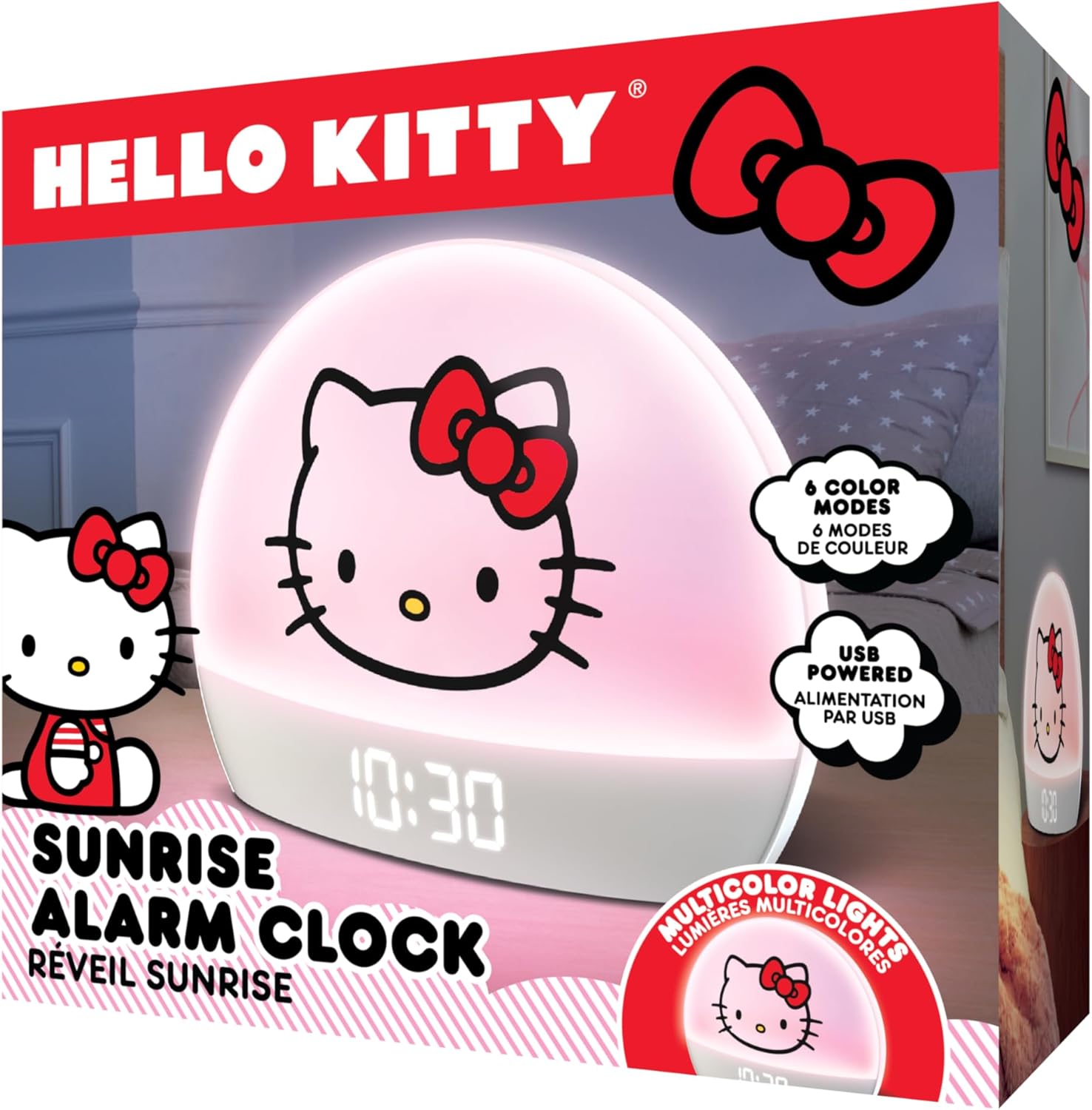 Hello Kitty Sunrise Alarm Clock with USB Charging