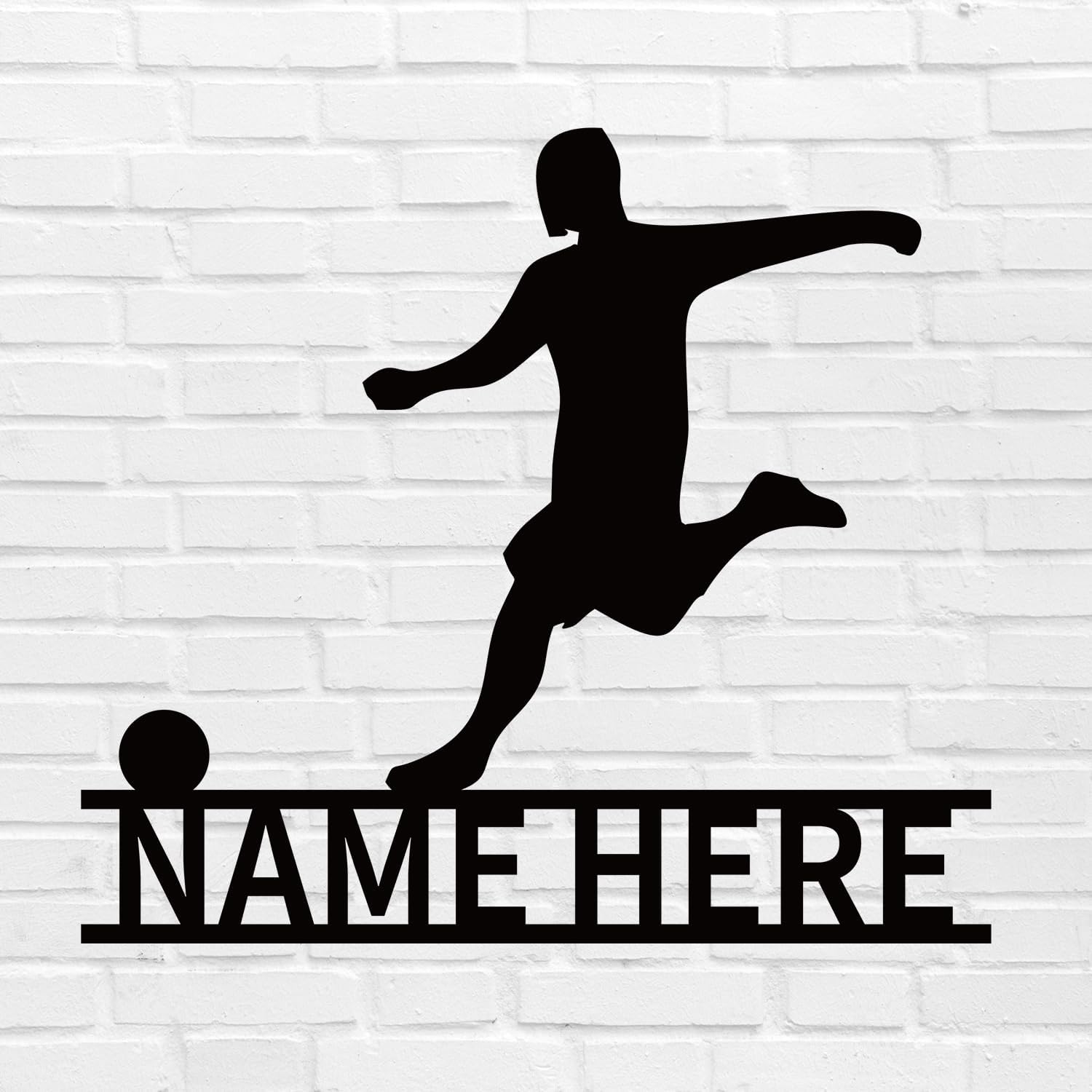 Personalized Soccer Metal Wall Art Custom Football Name Decor