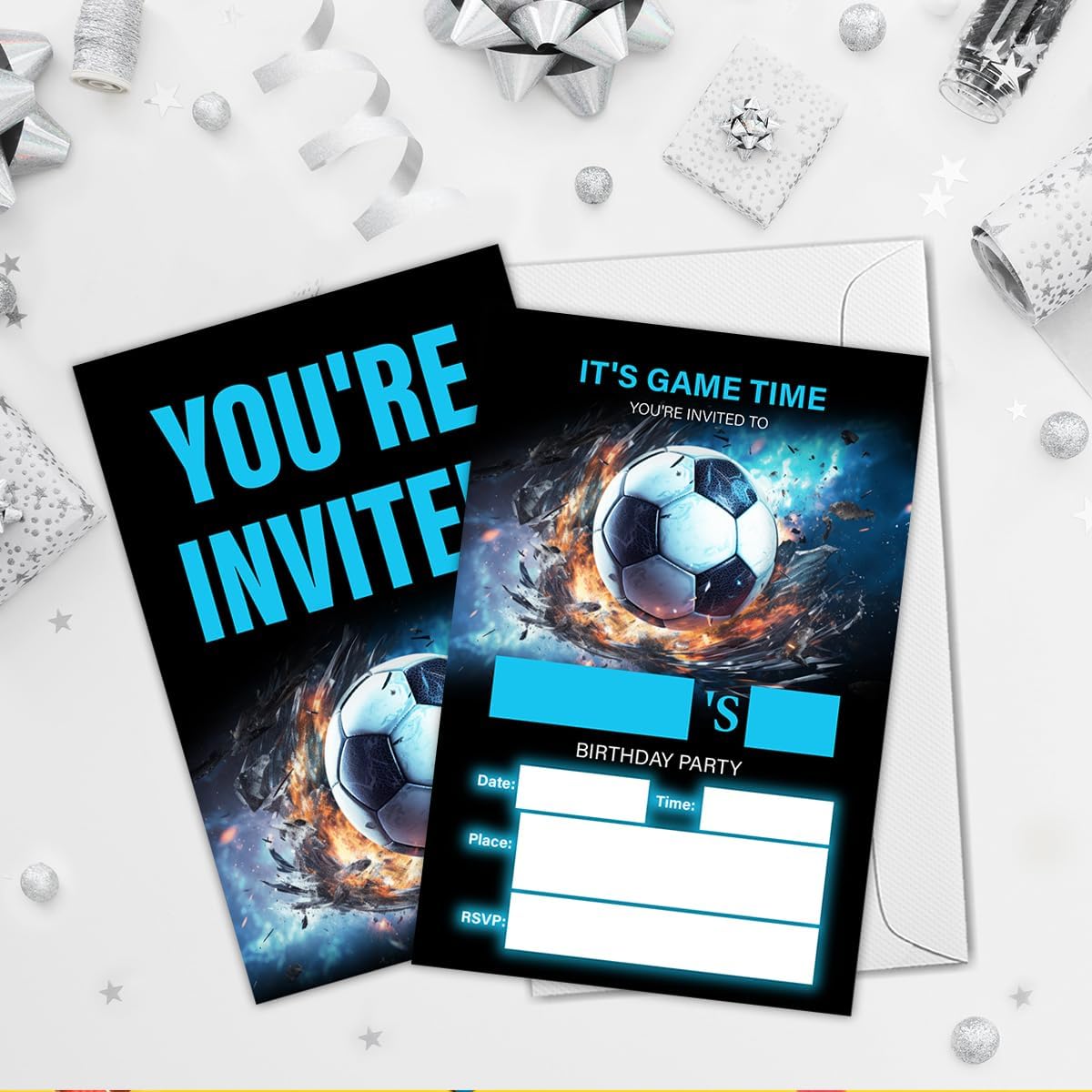 Soccer Birthday Invitations With Envelopes Set of 20