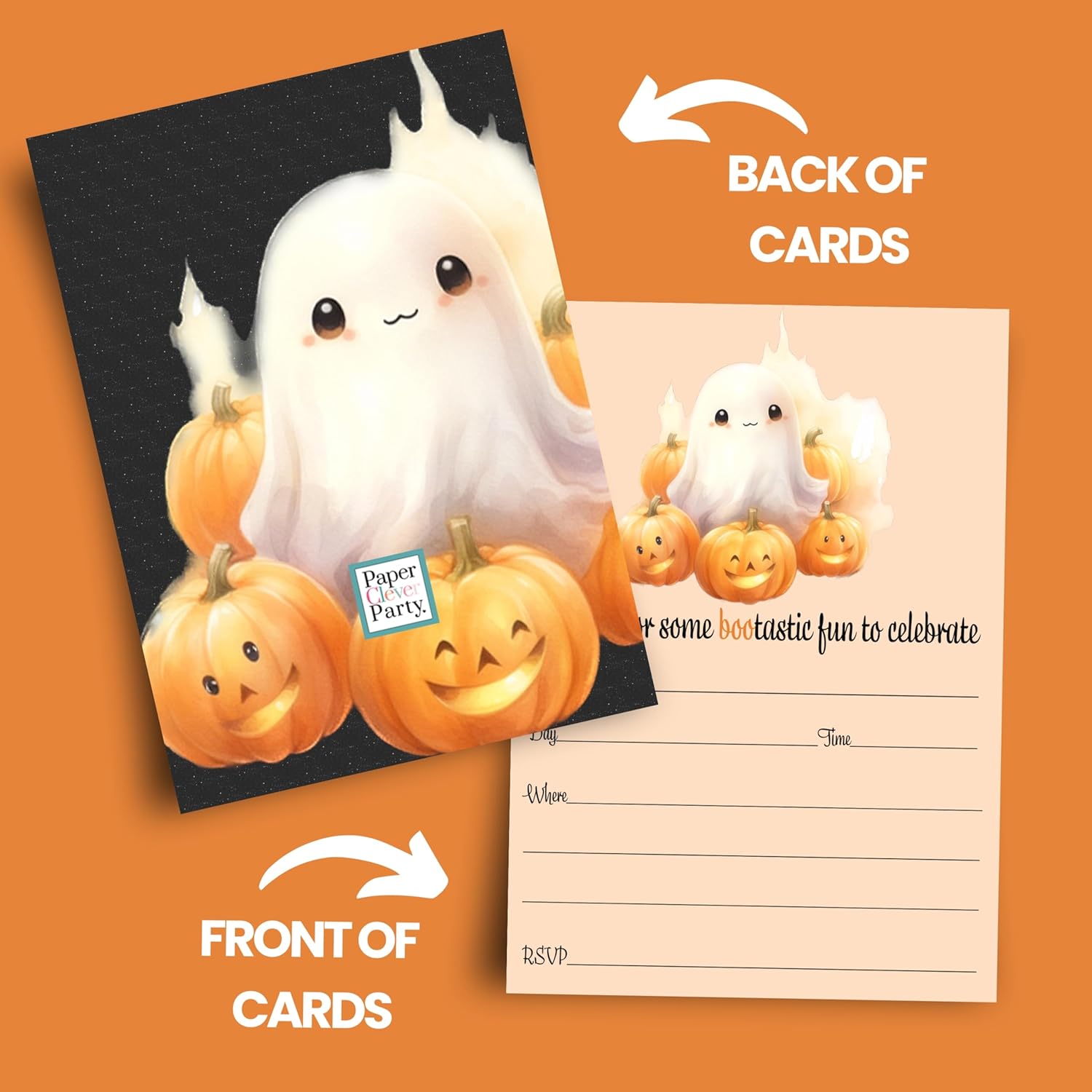 Boo Bash Halloween Invites with Envelopes 25 Guests