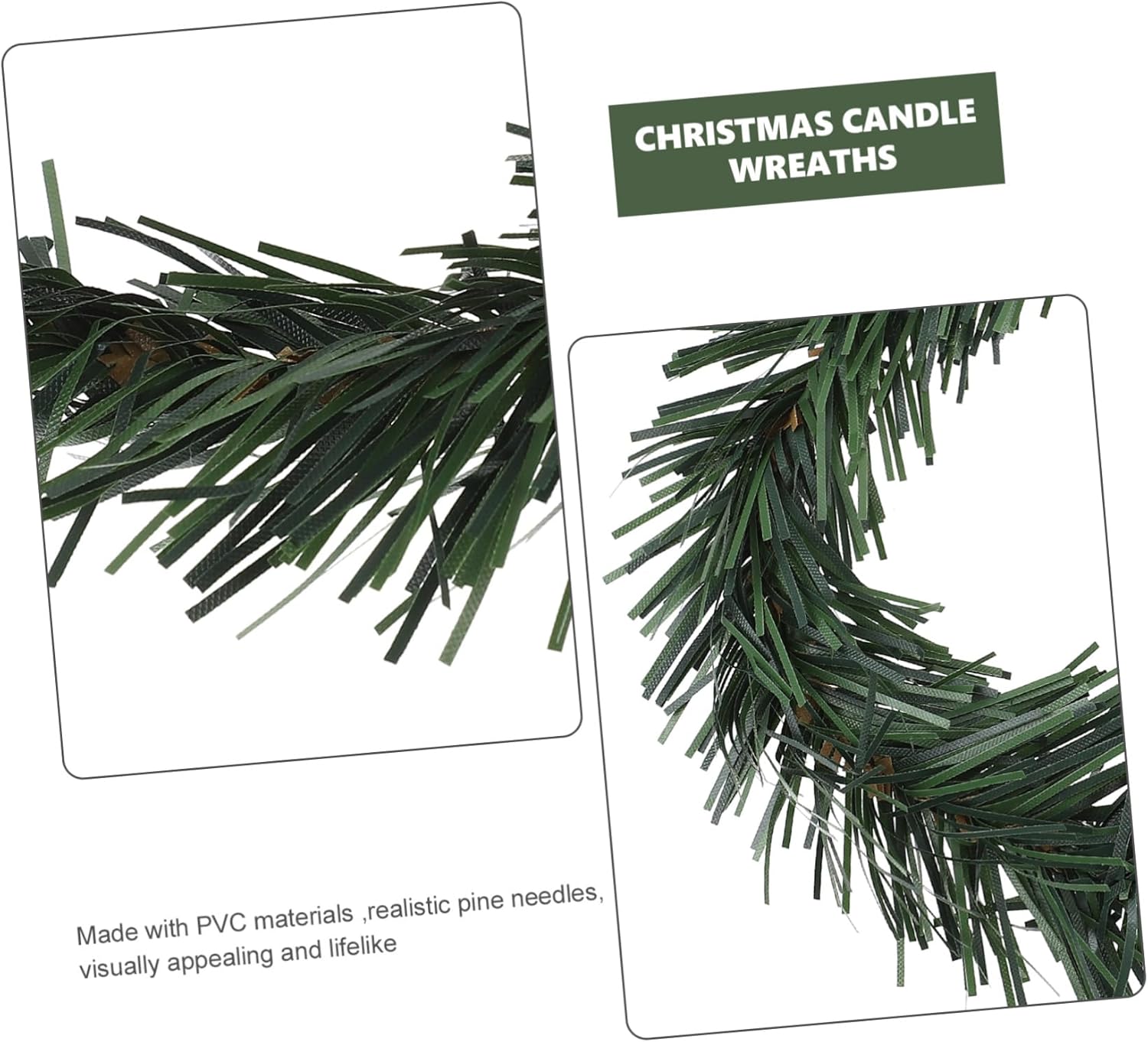 10pcs Artificial Pine Candle for Christmas Decor Centerpiece Wreaths