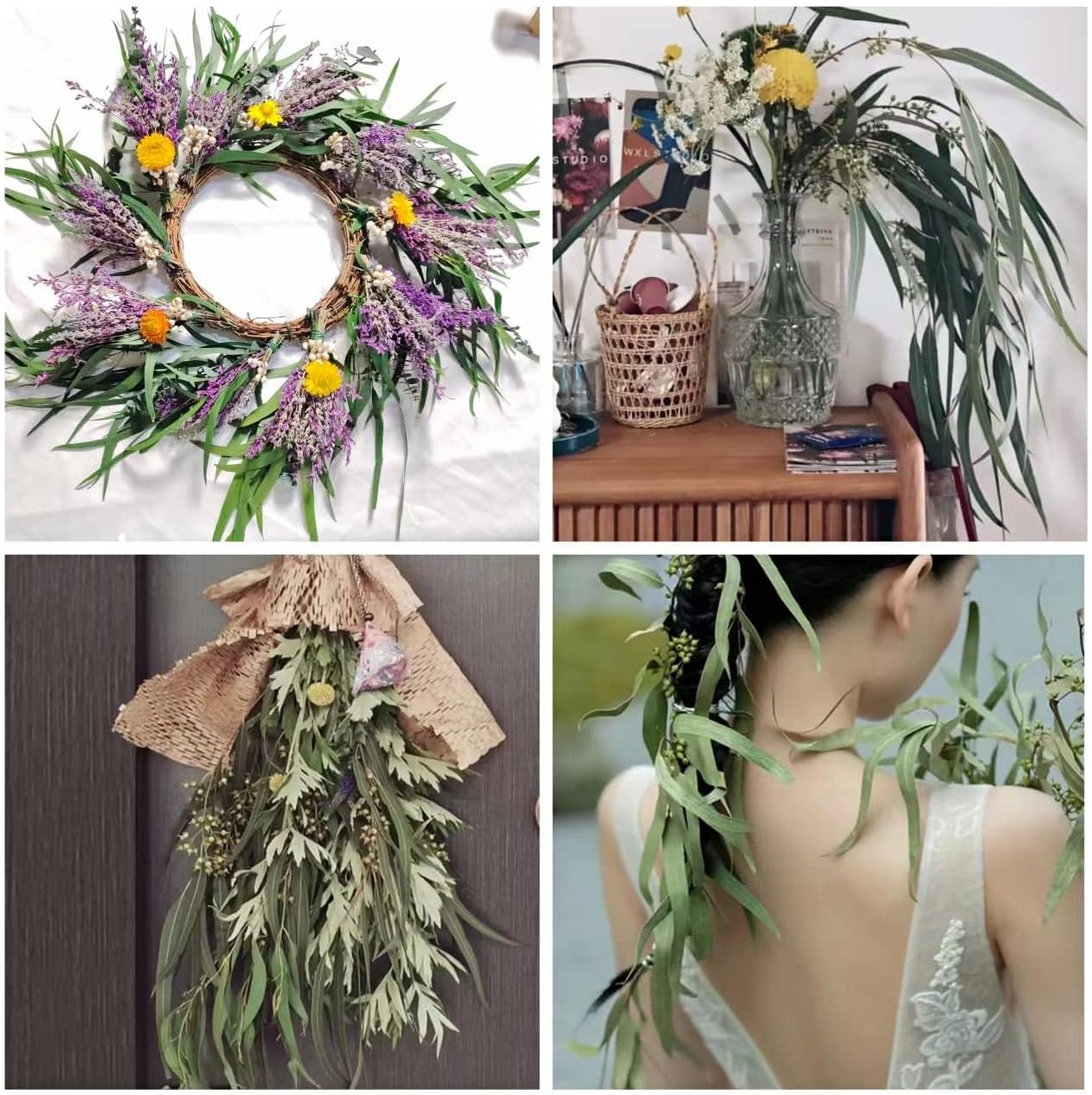 17 Inch Preserved Eucalyptus Stems for Home Decor