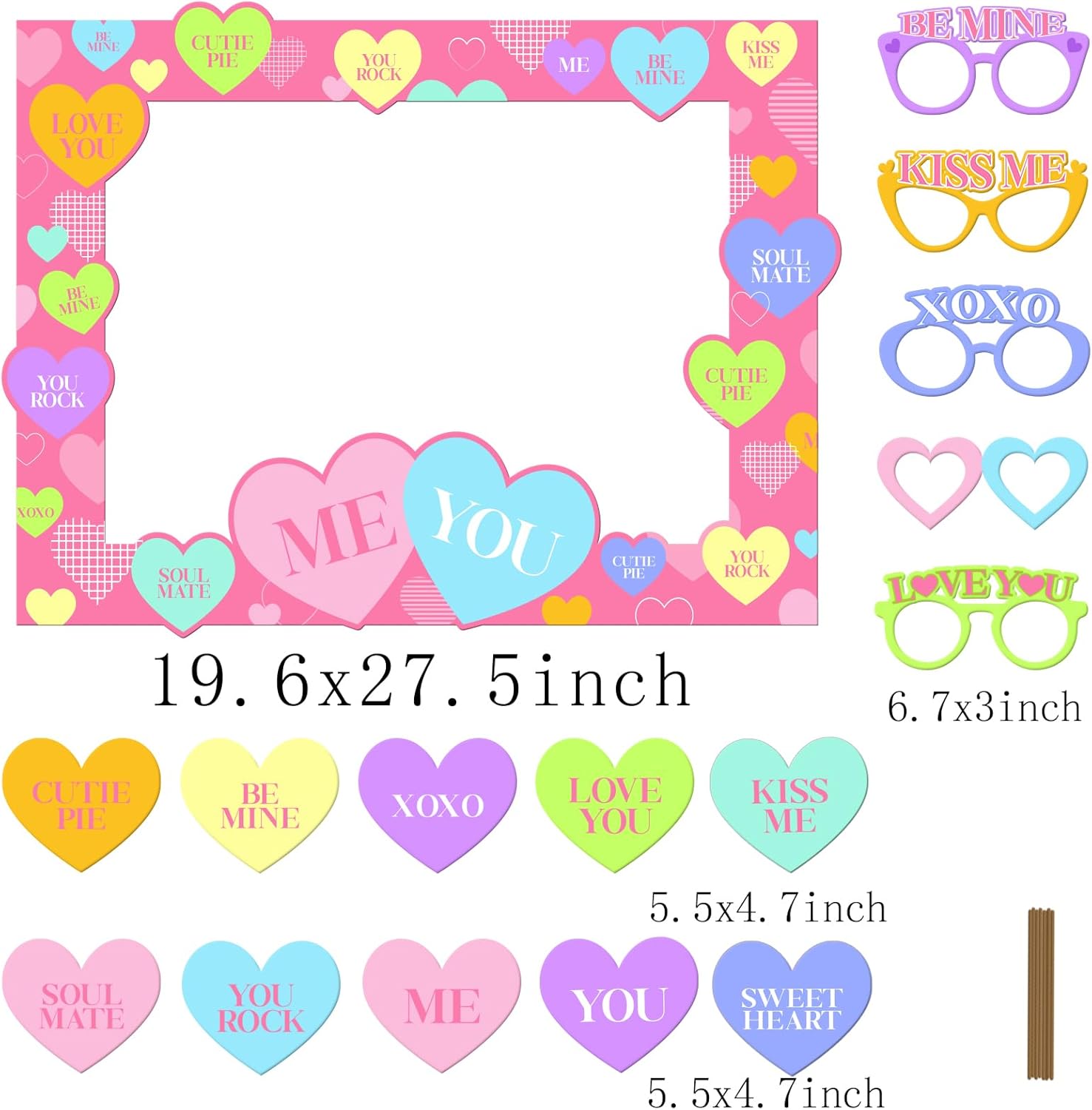 Valentines Day Photo Booth Props Set