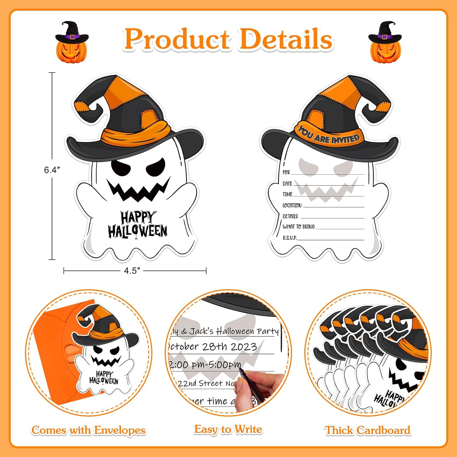 FaCraft Halloween Invitations with Envelopes