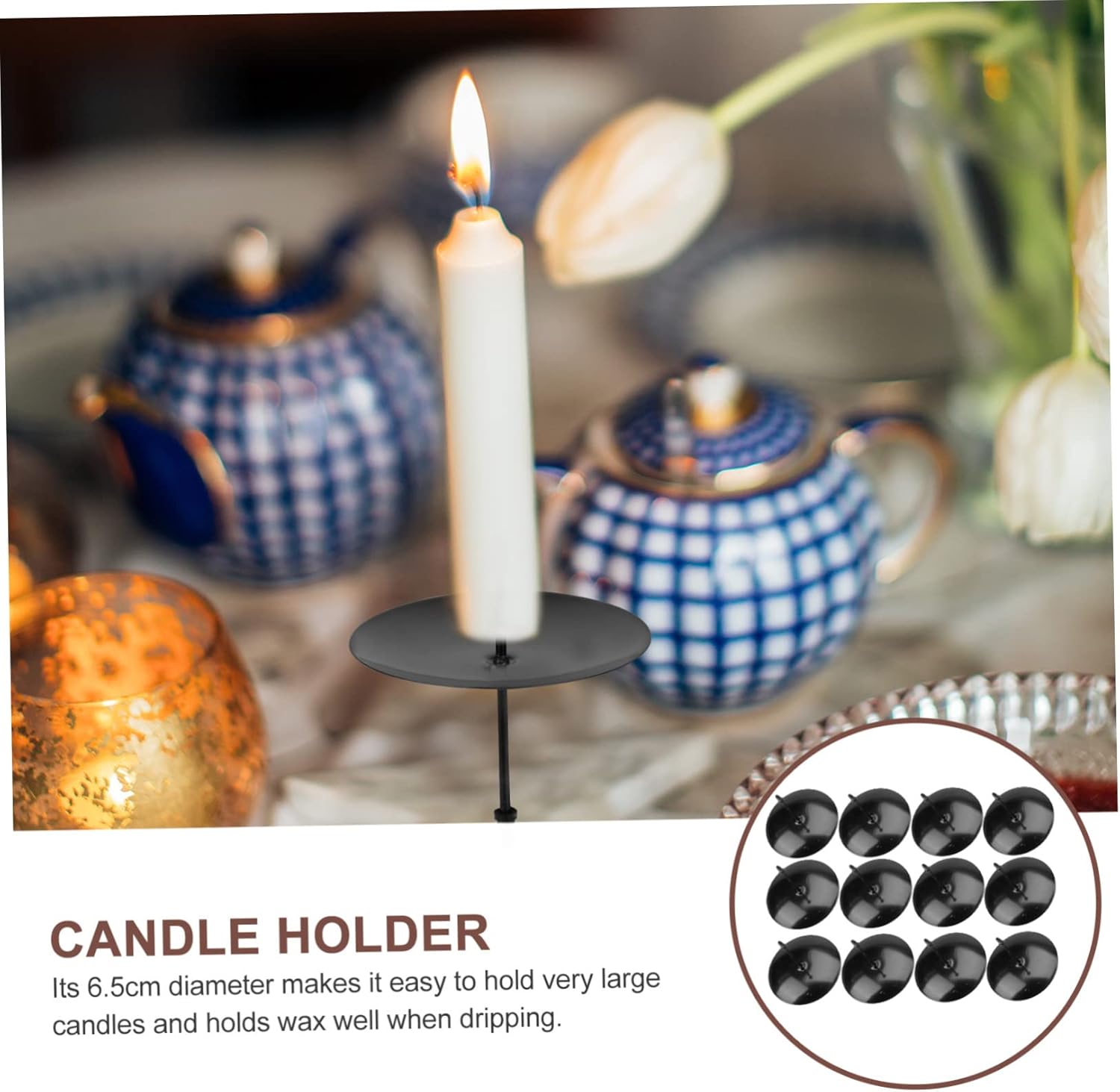 12pcs Christmas Wreath Candle Holders Set