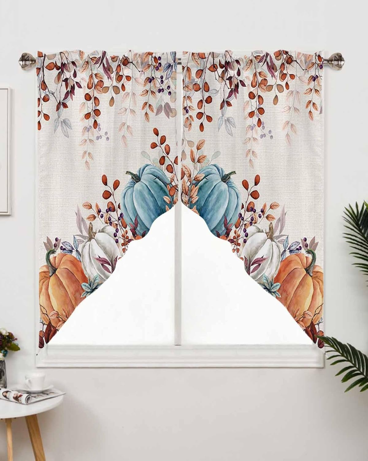 Thanksgiving Swag Curtain with Rod Pocket