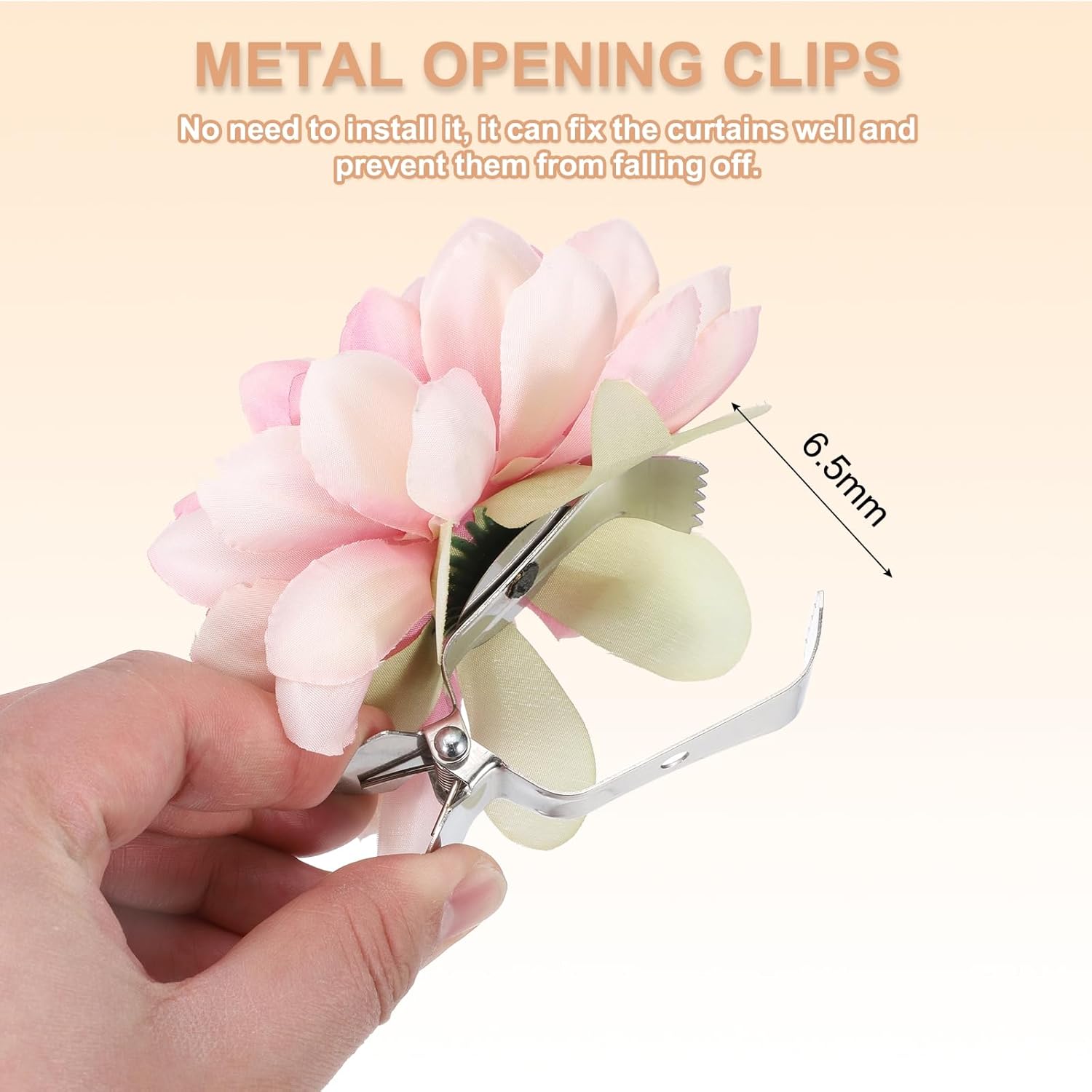 PATIKIL Artificial Lotus Flower Curtain Holdbacks 2Pcs Rose