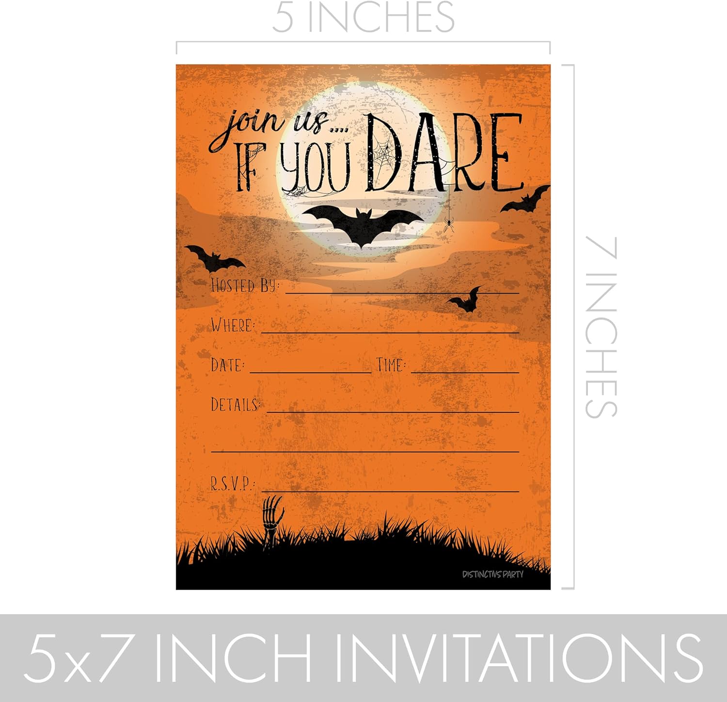 DISTINCTIVS Halloween Party Invitations with Envelopes