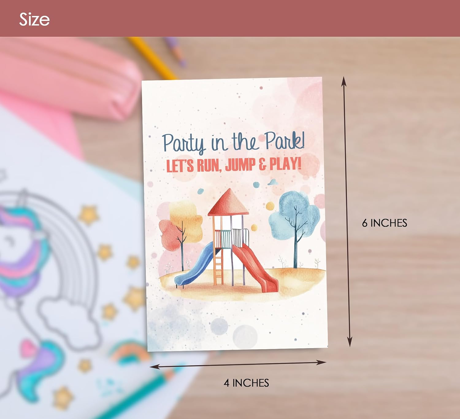 Playground Birthday Invitations for Kids 30 Sets with Envelopes