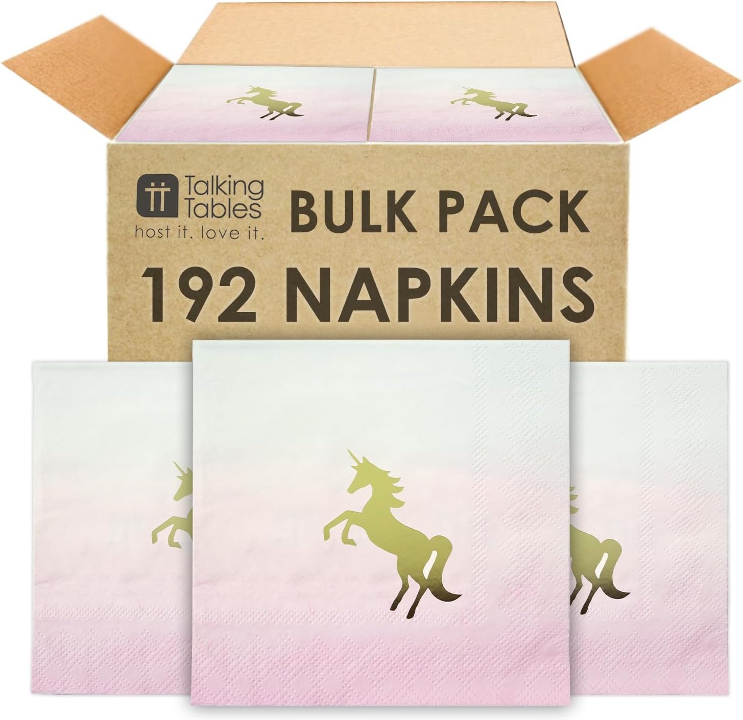 192 Count Unicorn Party Napkins Premium Pastel