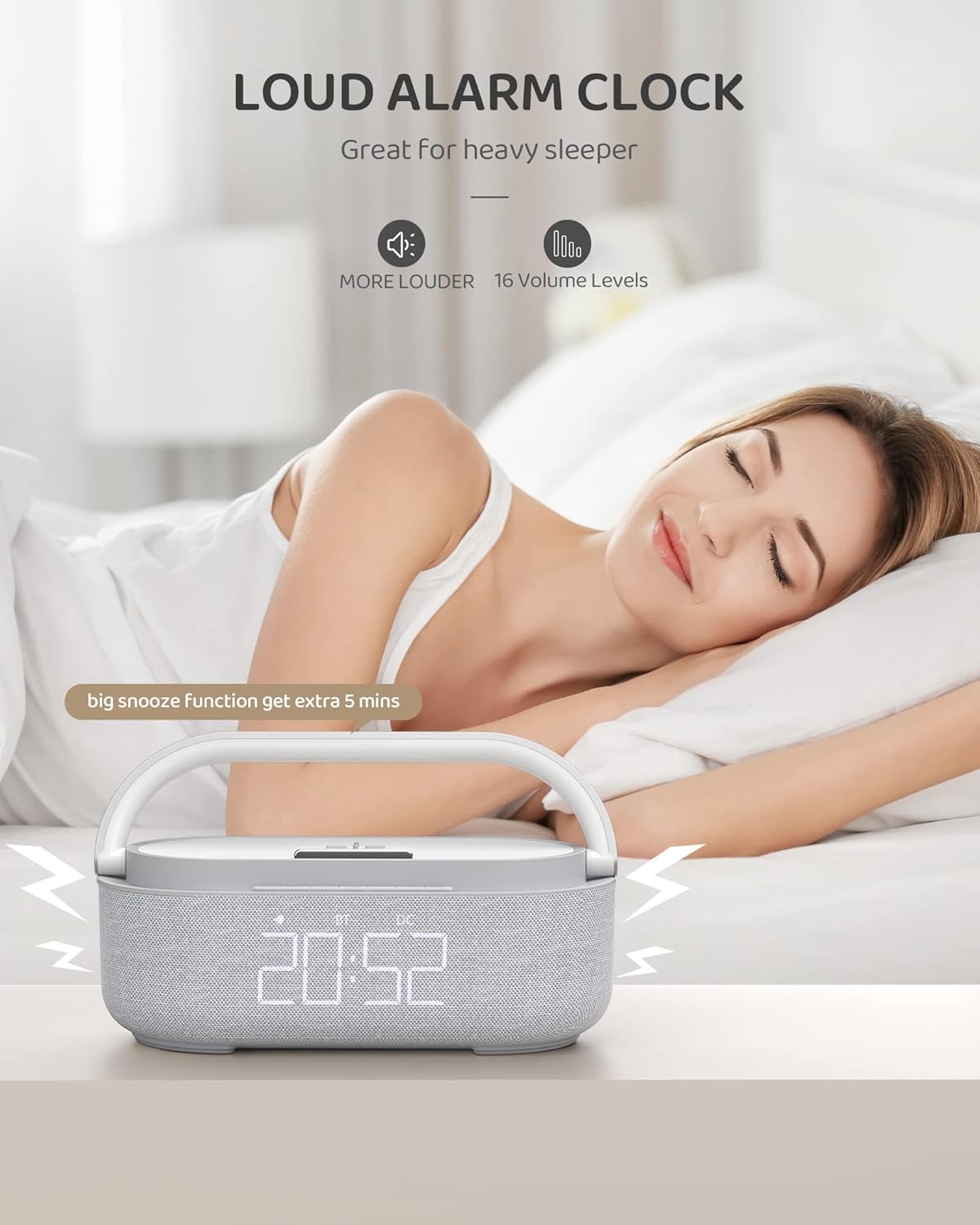 COLSUR 6 in 1 Bluetooth Speaker with Wireless Charger and LED Night Light