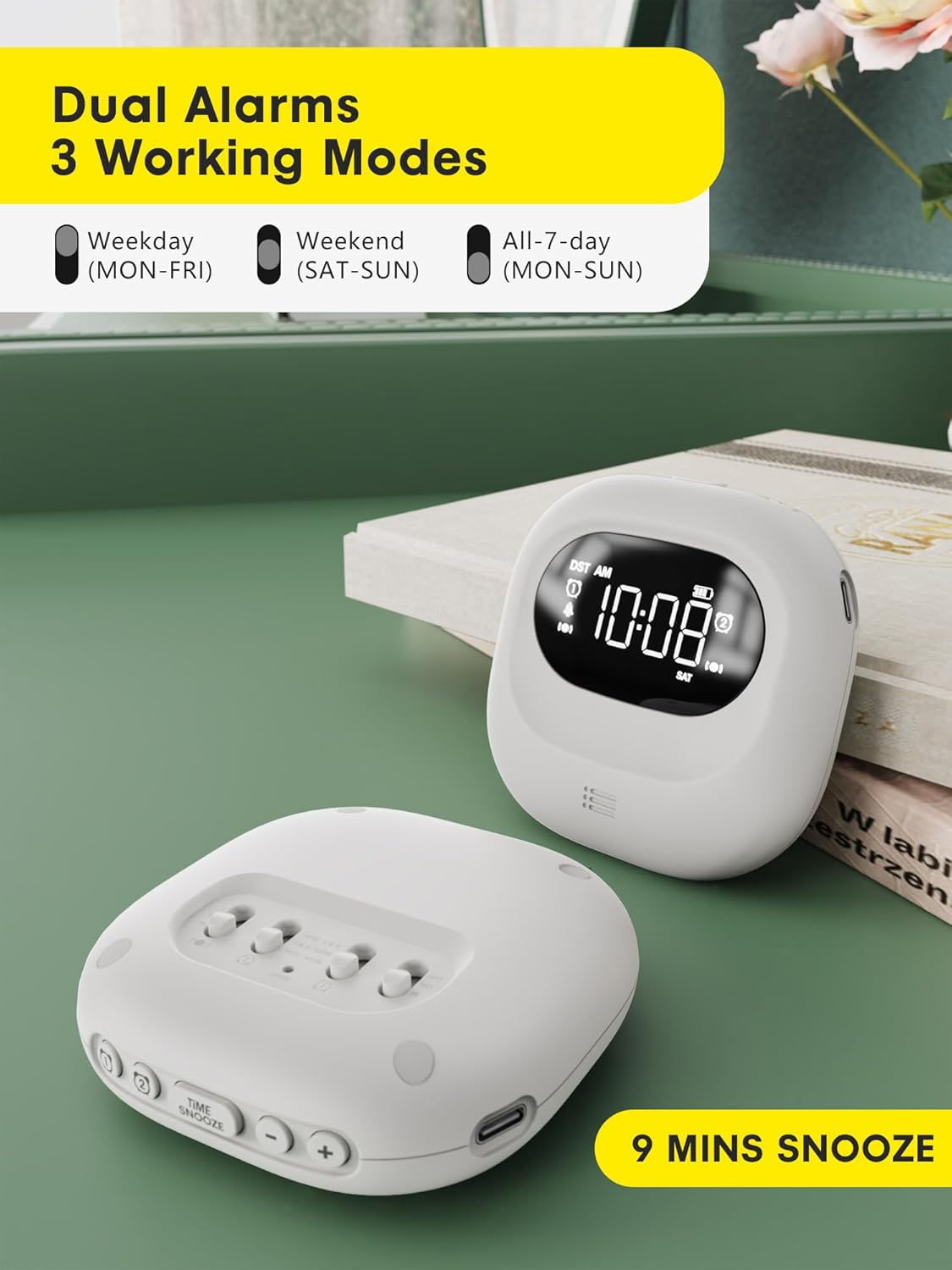 ROCAM Vibrating Alarm Clock with Dual Alarms
