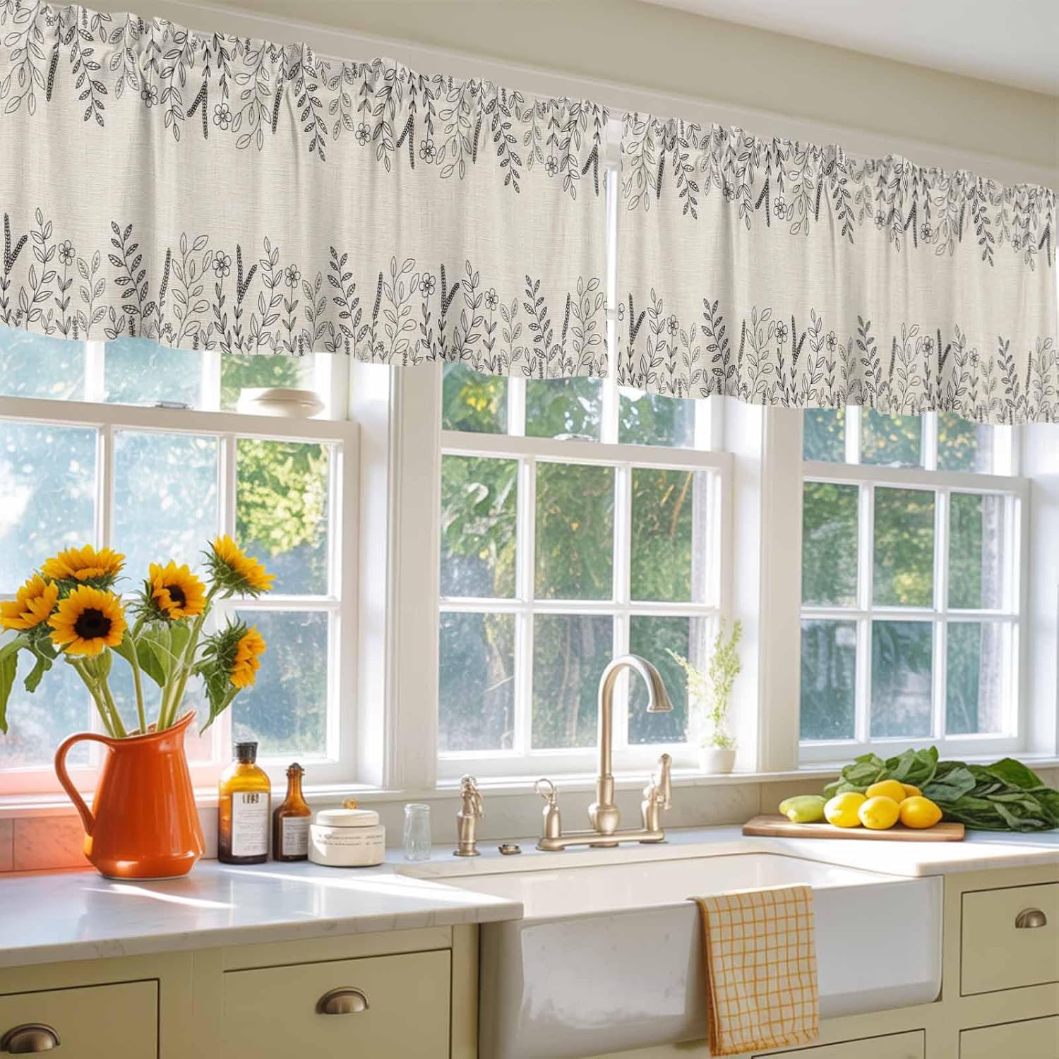 Thanksgiving Plant Valance Set for Windows