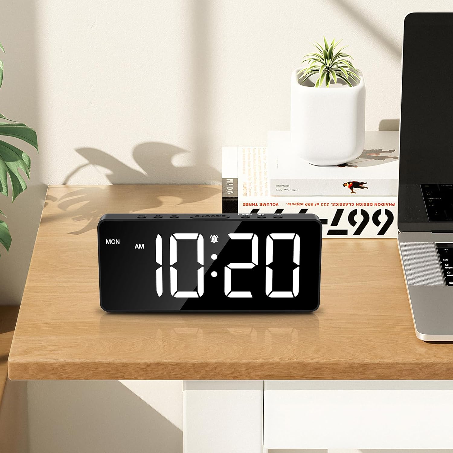 ORIA Digital Alarm Clock with Large Display and Adjustable Brightness