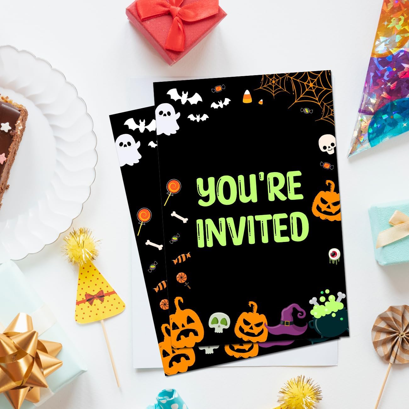 Spooky Halloween Party Invitations with Envelopes Set of 20