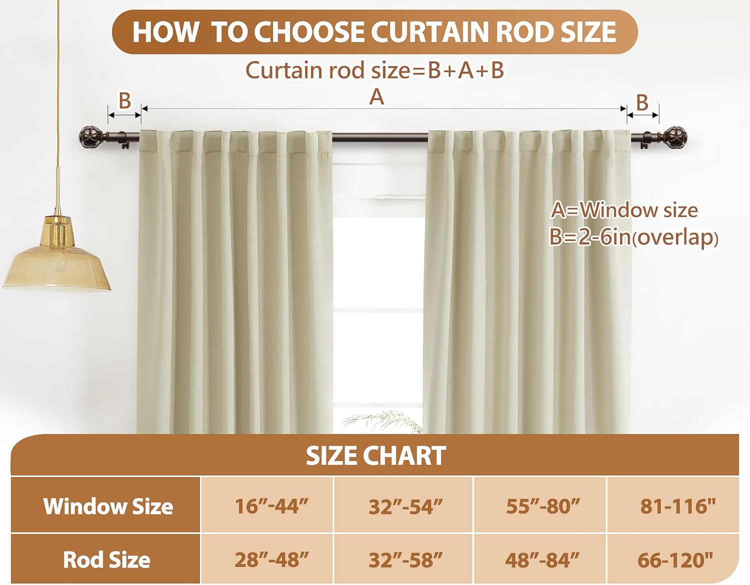 HOTOZON Bronze Curtain Rods 2 Pack Adjustable Splicing