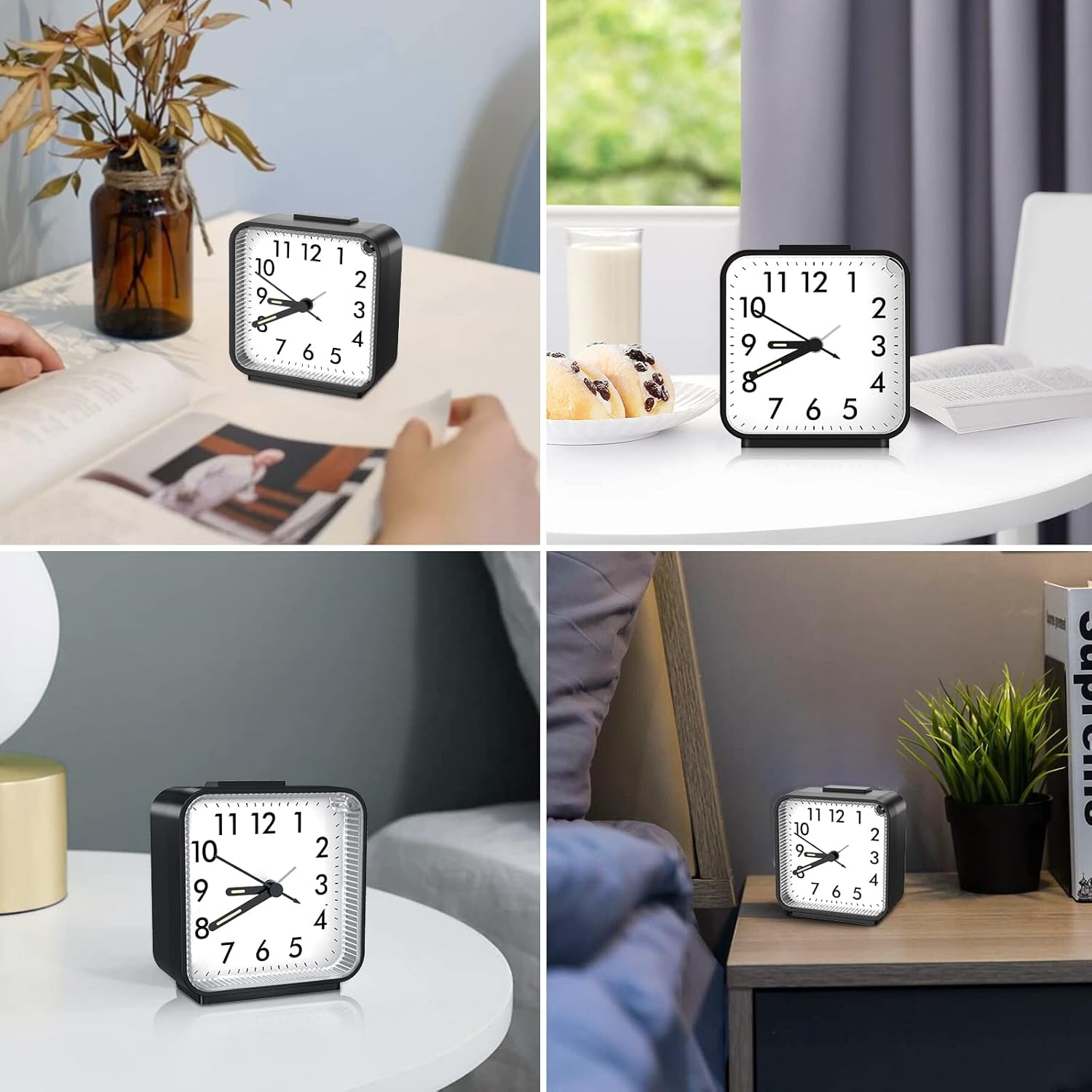 Silent Non-Ticking Clock with Loud Alarm and Night Light