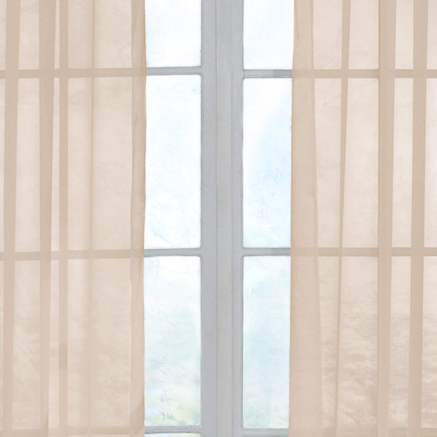 Odor Neutralizing Sheer Voile Grommet Curtain 59x95 Latte