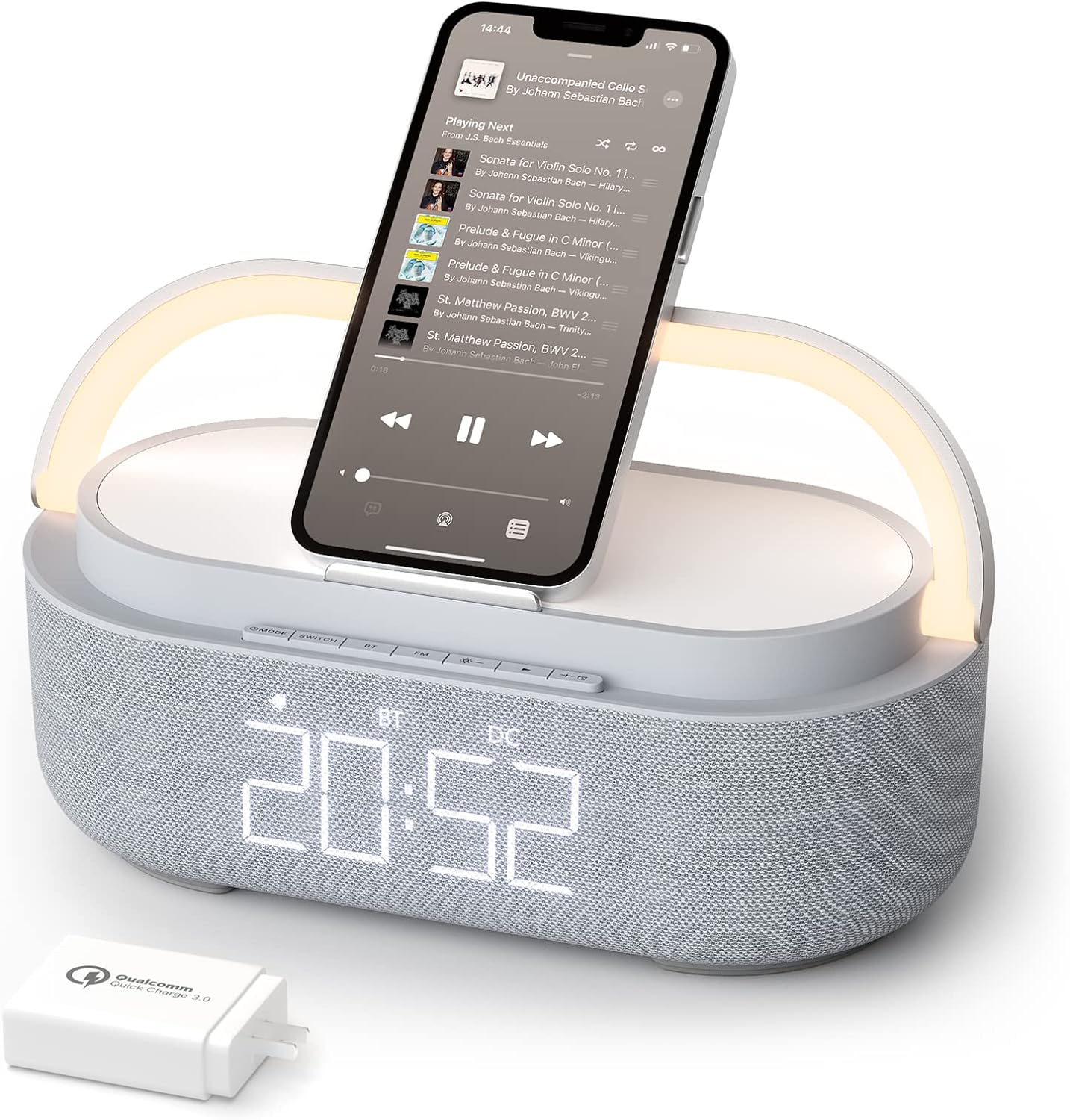 COLSUR 6 in 1 Bluetooth Speaker with Wireless Charger and LED Night Light
