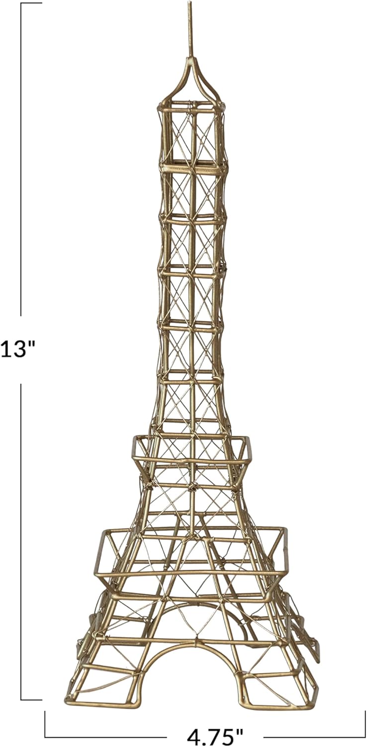 Creative Co Op Decorative Wire Eiffel Tower Antique Brass