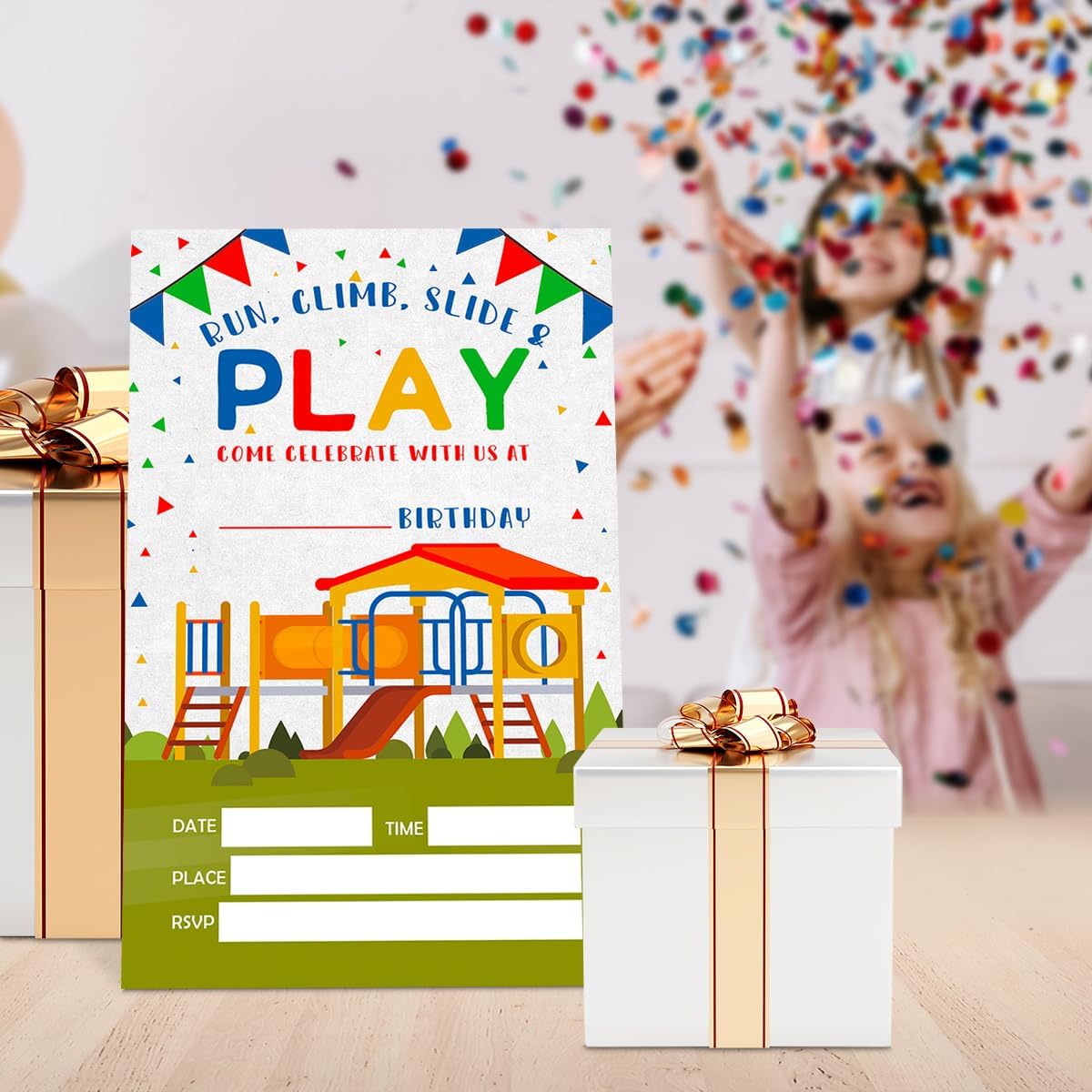 Birthday Invitations for Boy Kids Park with Envelopes Set of 20