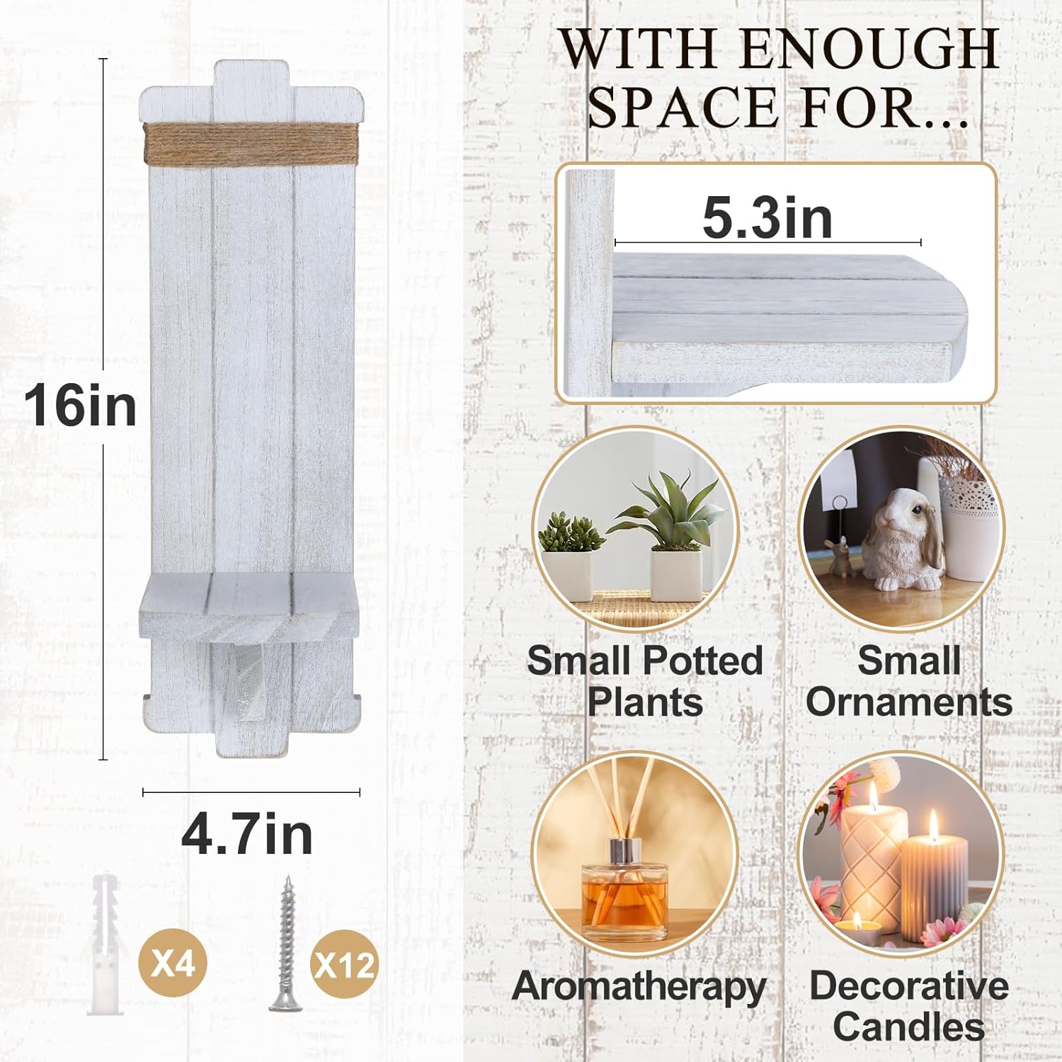 Alphatool Farmhouse Wall Decor Candle Sconces 2 Pcs