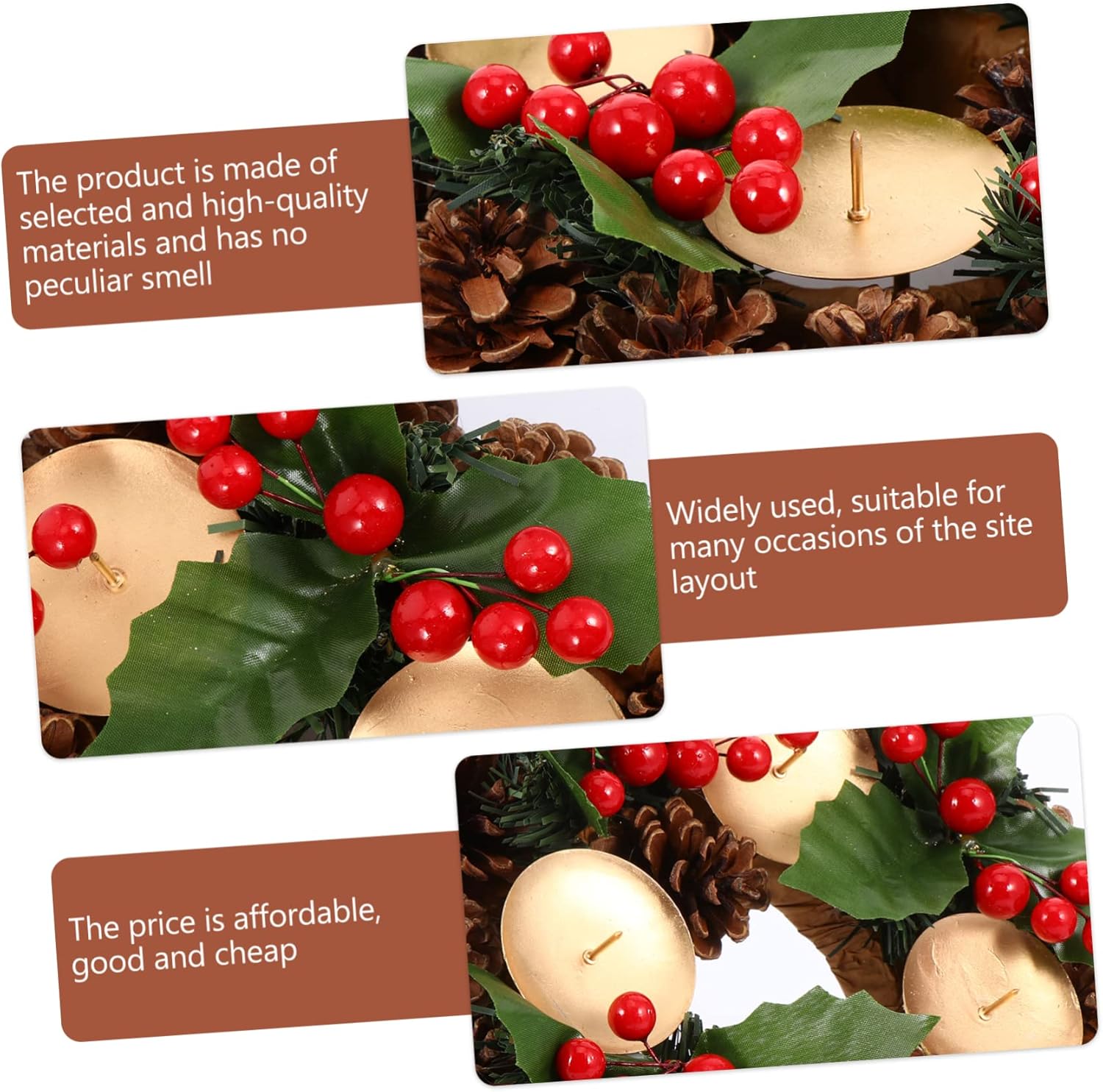 MUCKLILY Christmas Candle Wreath Holder