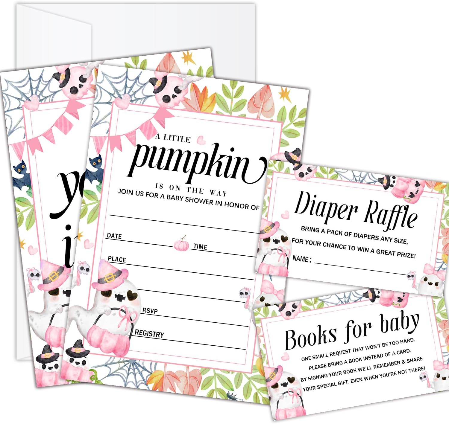 Zgogy Halloween Baby Shower Invitations Set 10