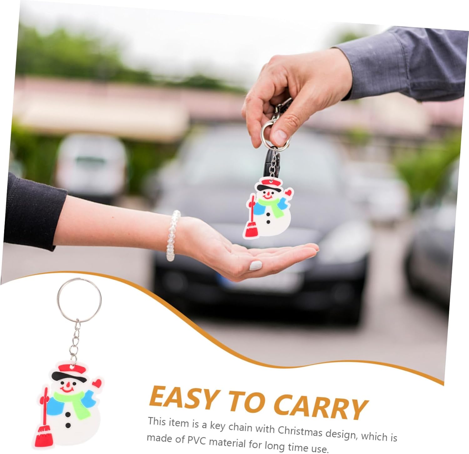 12pcs Cartoon Santa Keychains Christmas Decor