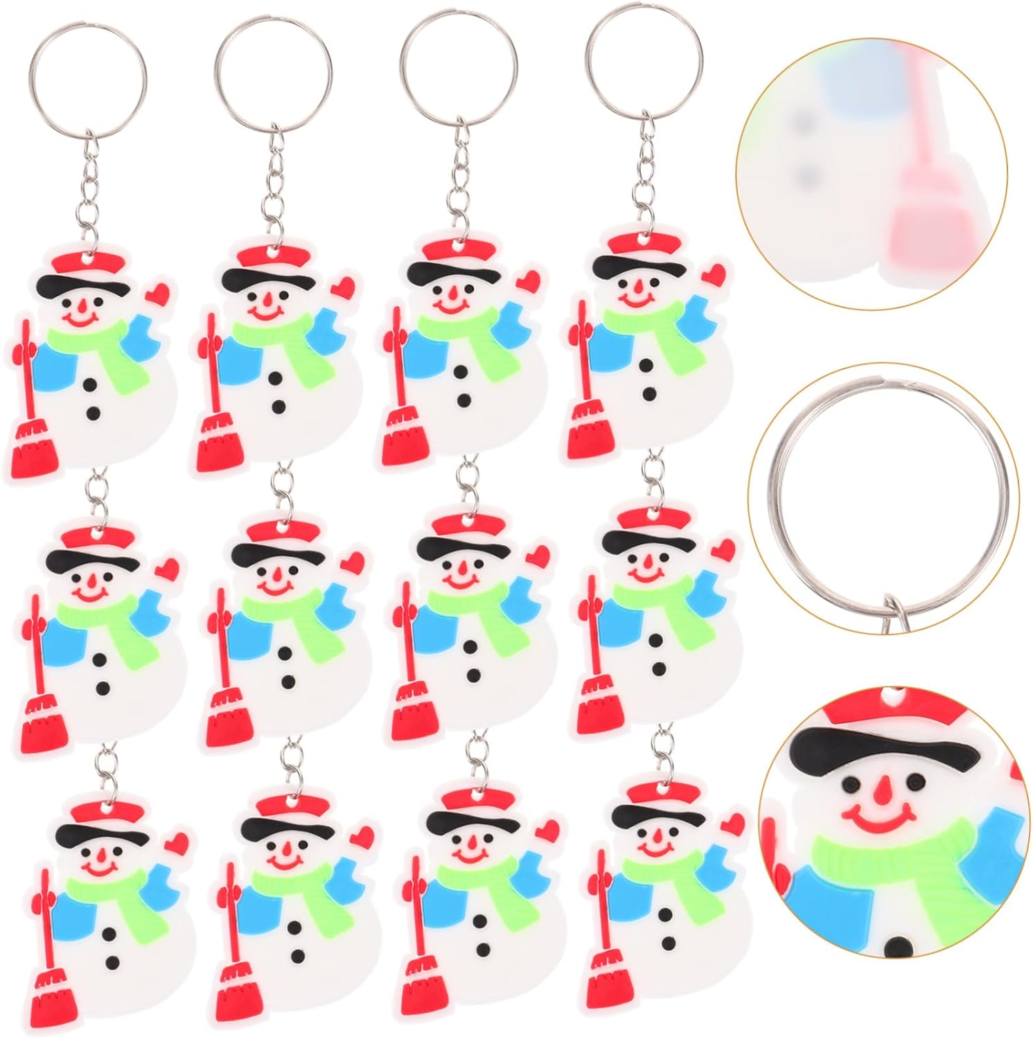 12pcs Cartoon Santa Keychains Christmas Decor
