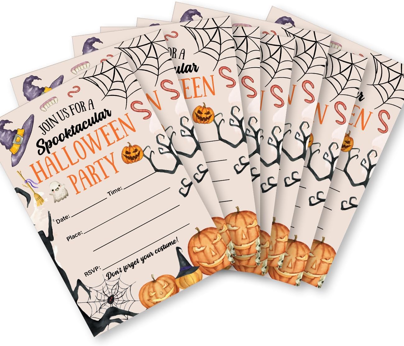 Spooky Halloween Invitations with Envelopes Set of 20