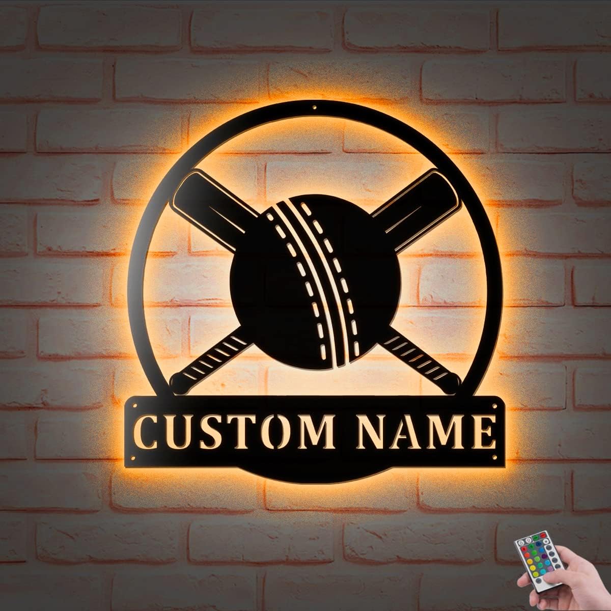 Custom Cricket Metal Wall Art With LED Lights