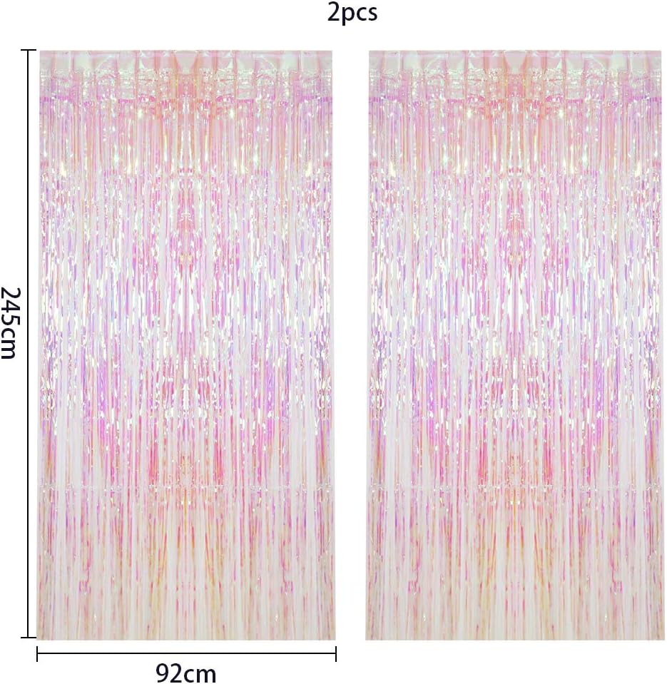 CCINEE 2pcs Metallic Foil Fringe Curtain for Party Decorations