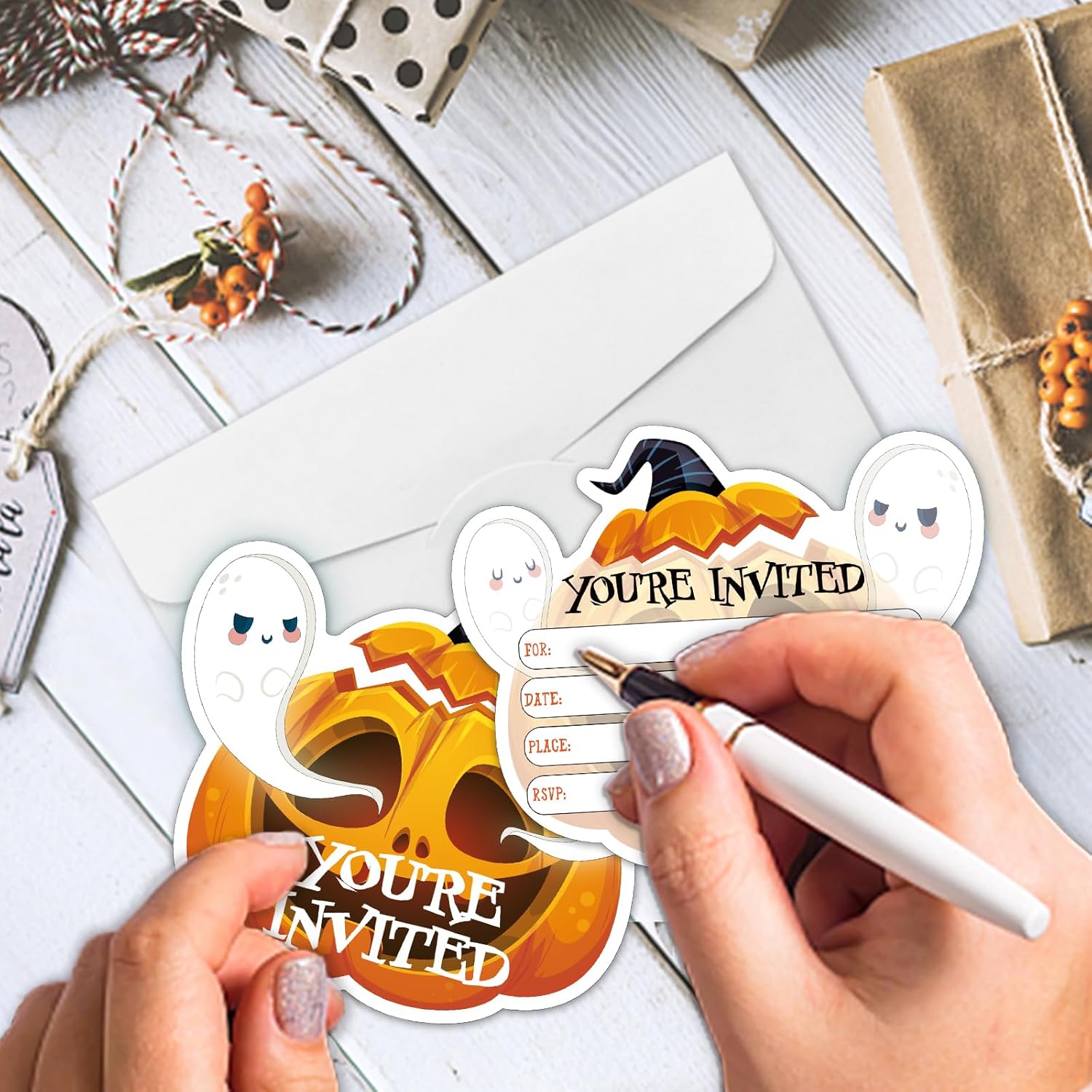Rewidparty Halloween Party Invitation Set of 15