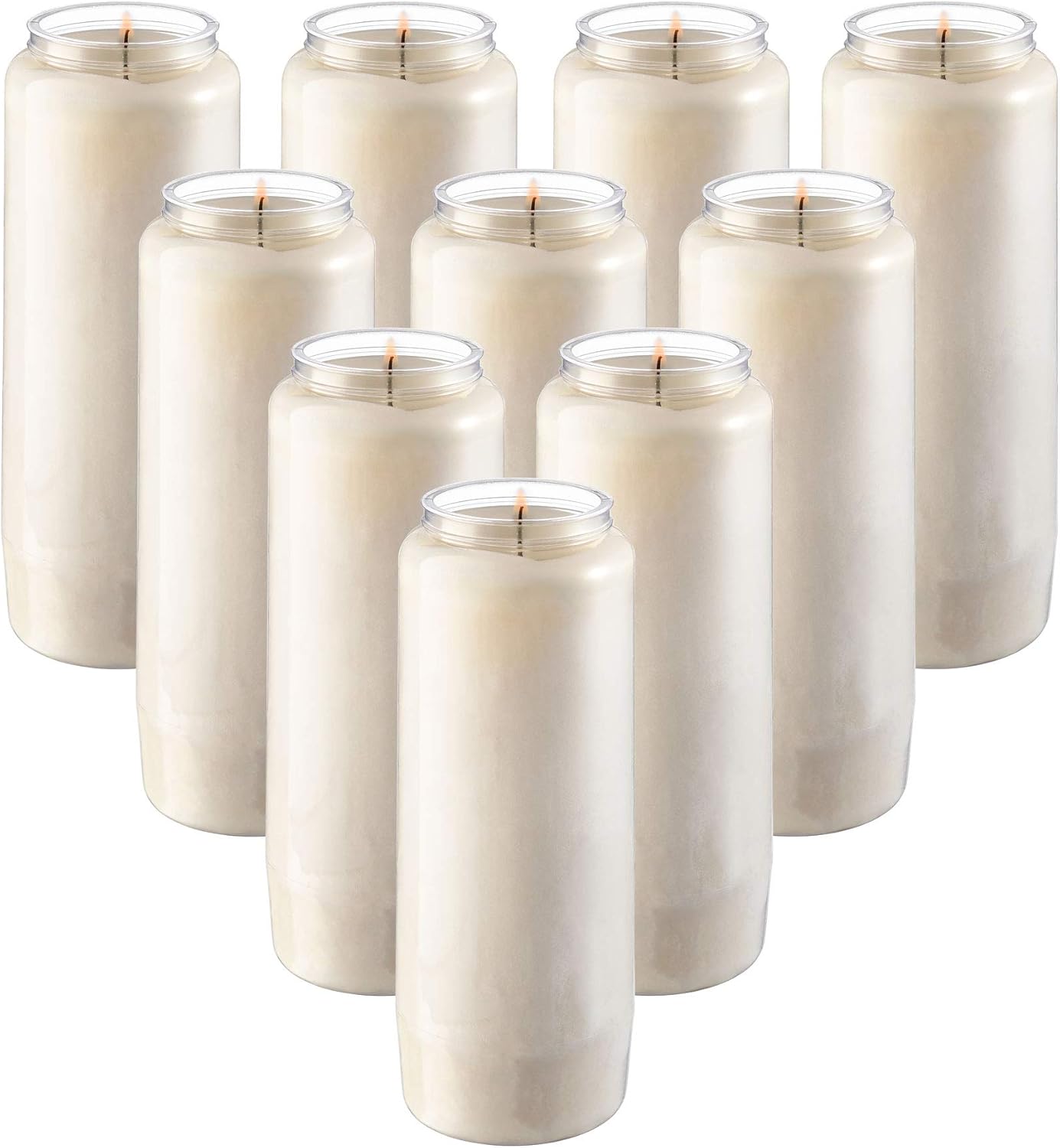 Rambue 9 Day Prayer Candles 9 Pack 7 Inch White Jar Candles