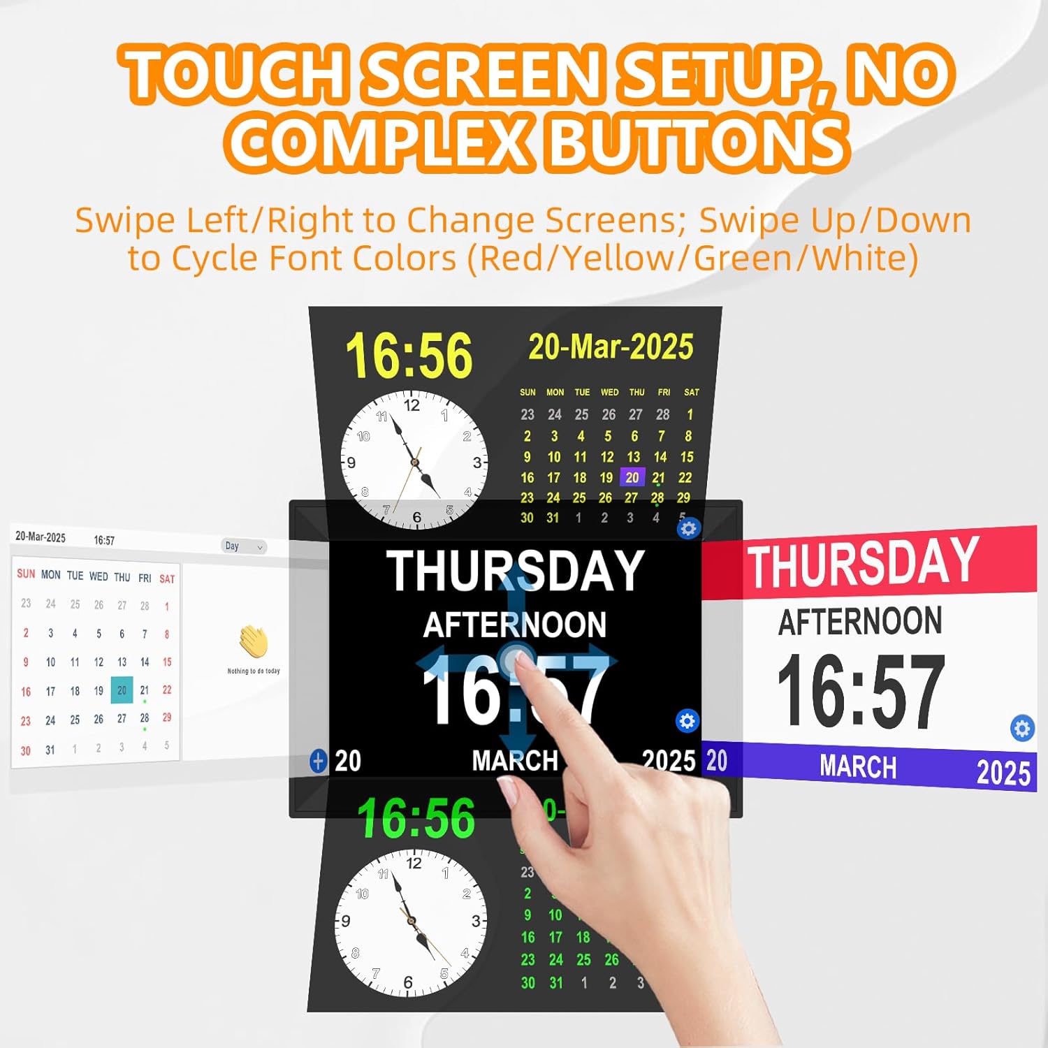 101 Touchscreen Digital Clock with 64 Alarms for Seniors