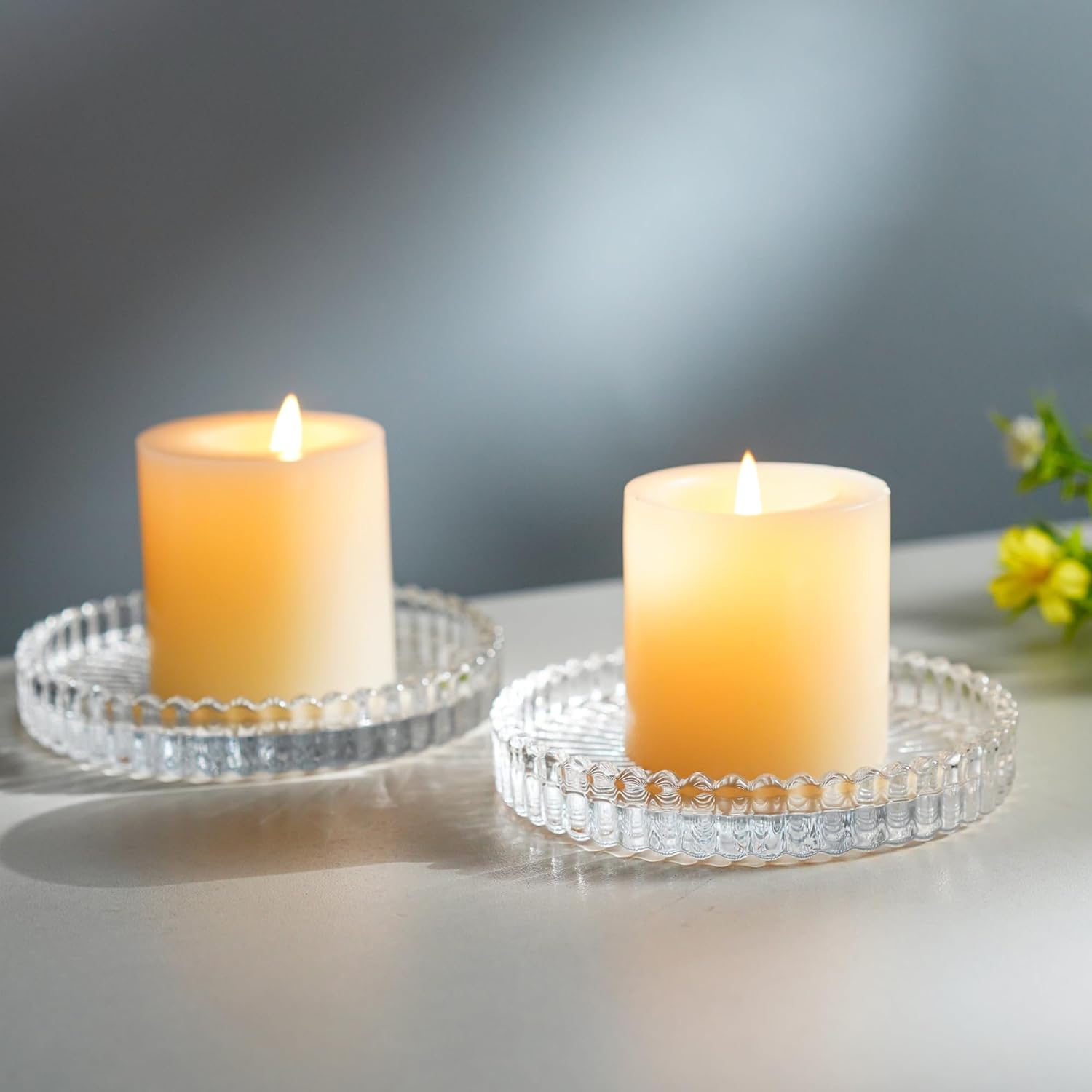 Kanpura 4 Inch Glass Candle Holder Set of 2