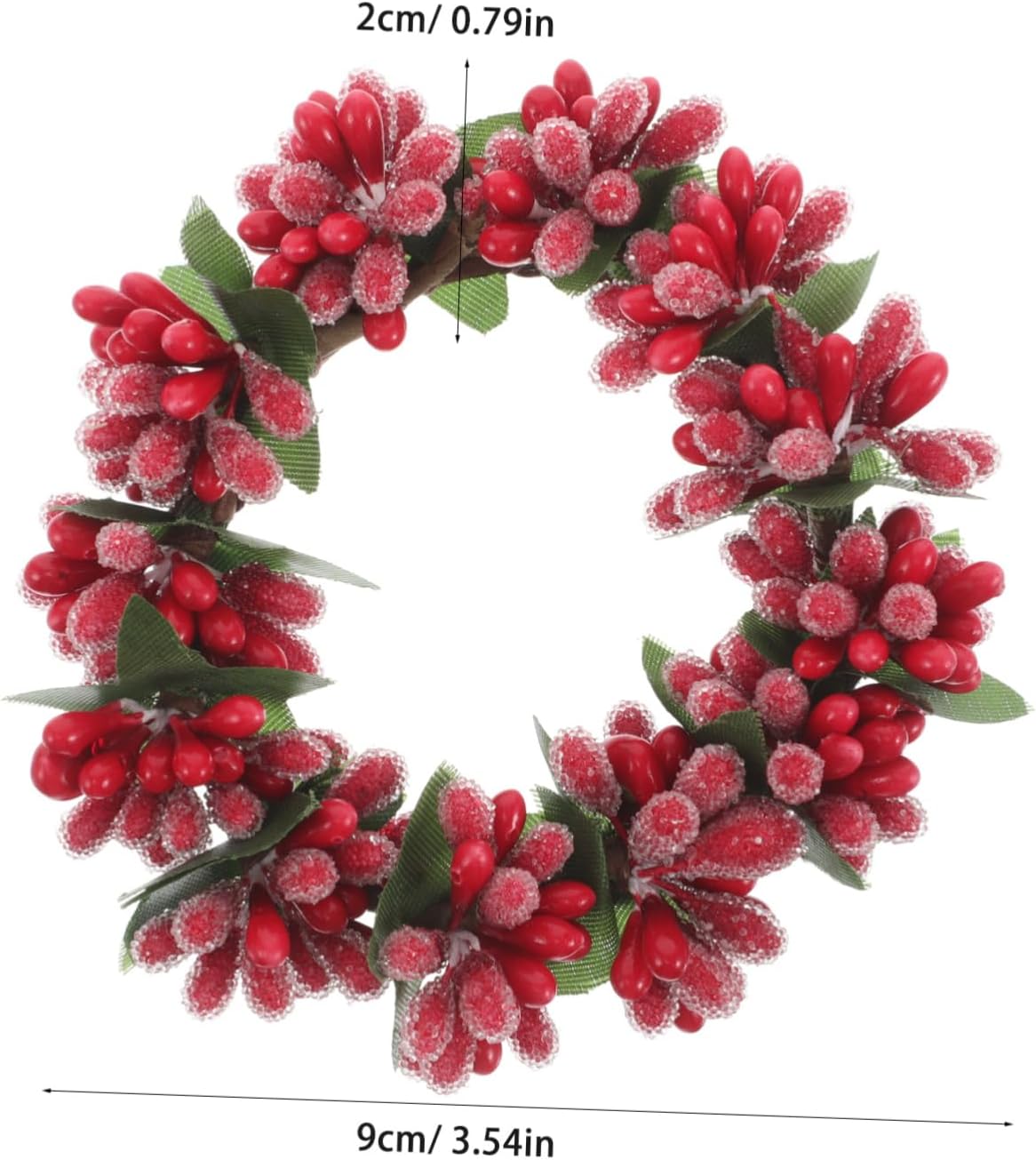 Artificial Red Berries Candle Wreath Decor