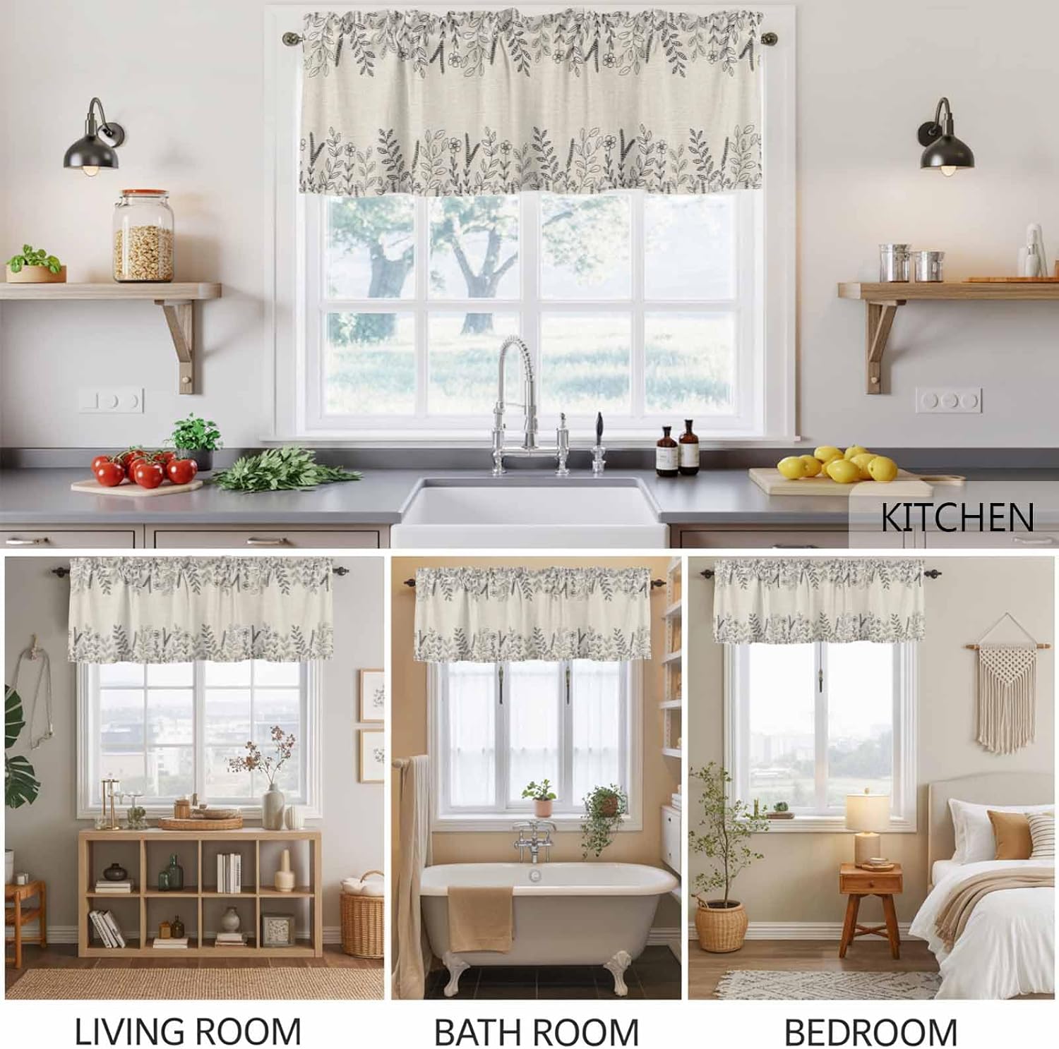 Thanksgiving Plant Valance Set for Windows
