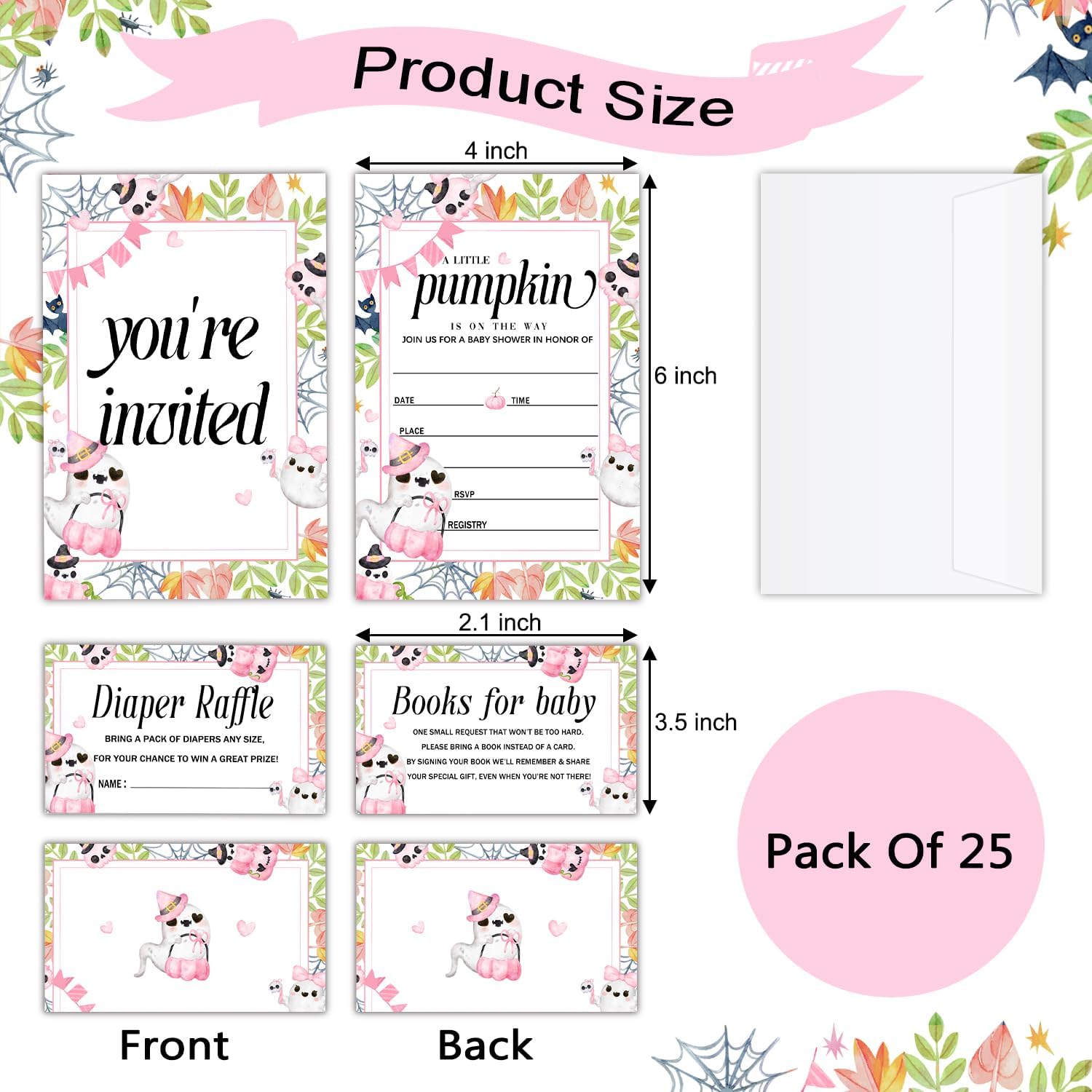 Zgogy Halloween Baby Shower Invitations Set 10