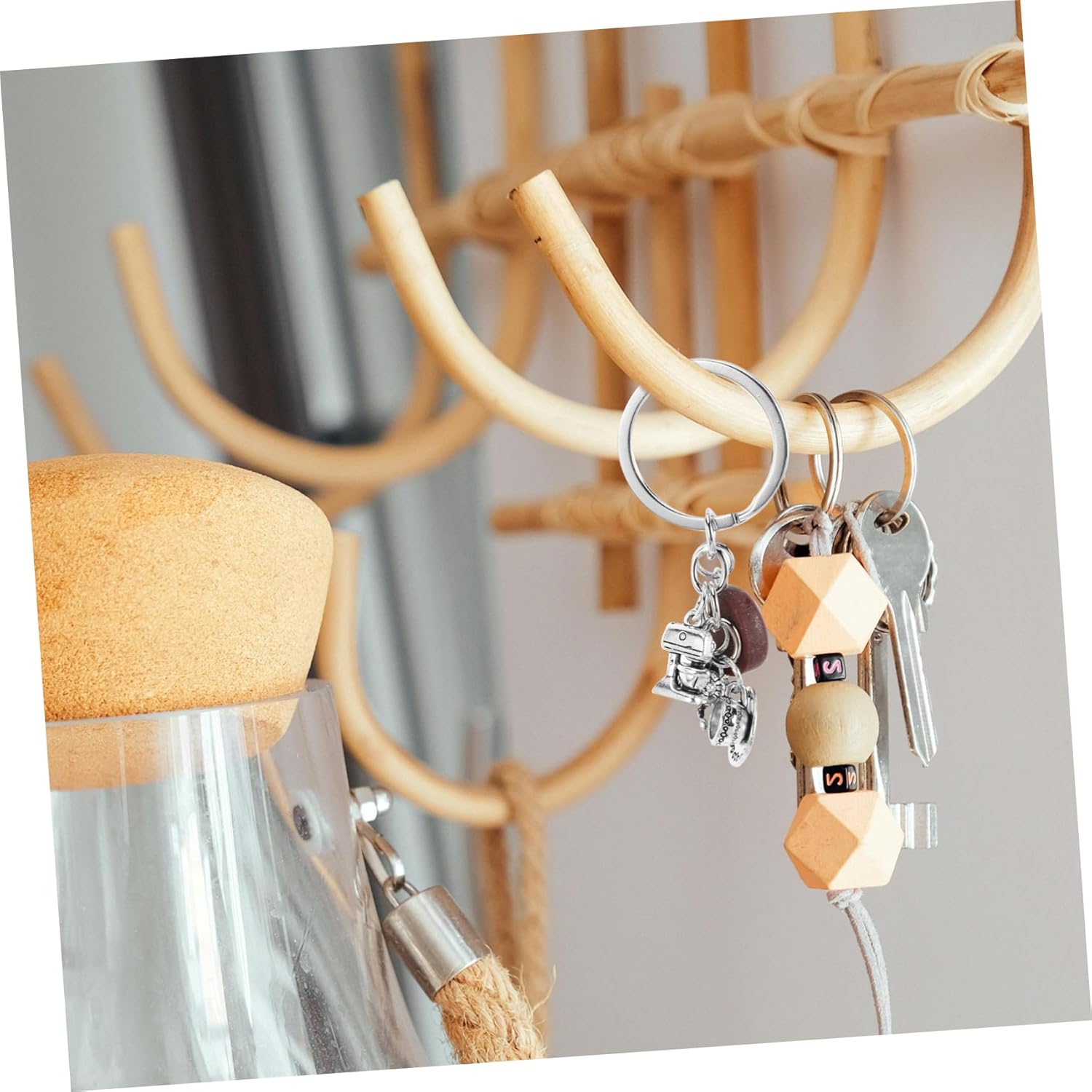 IMIKEYA 2pcs Cute Coffee Bean Keychain