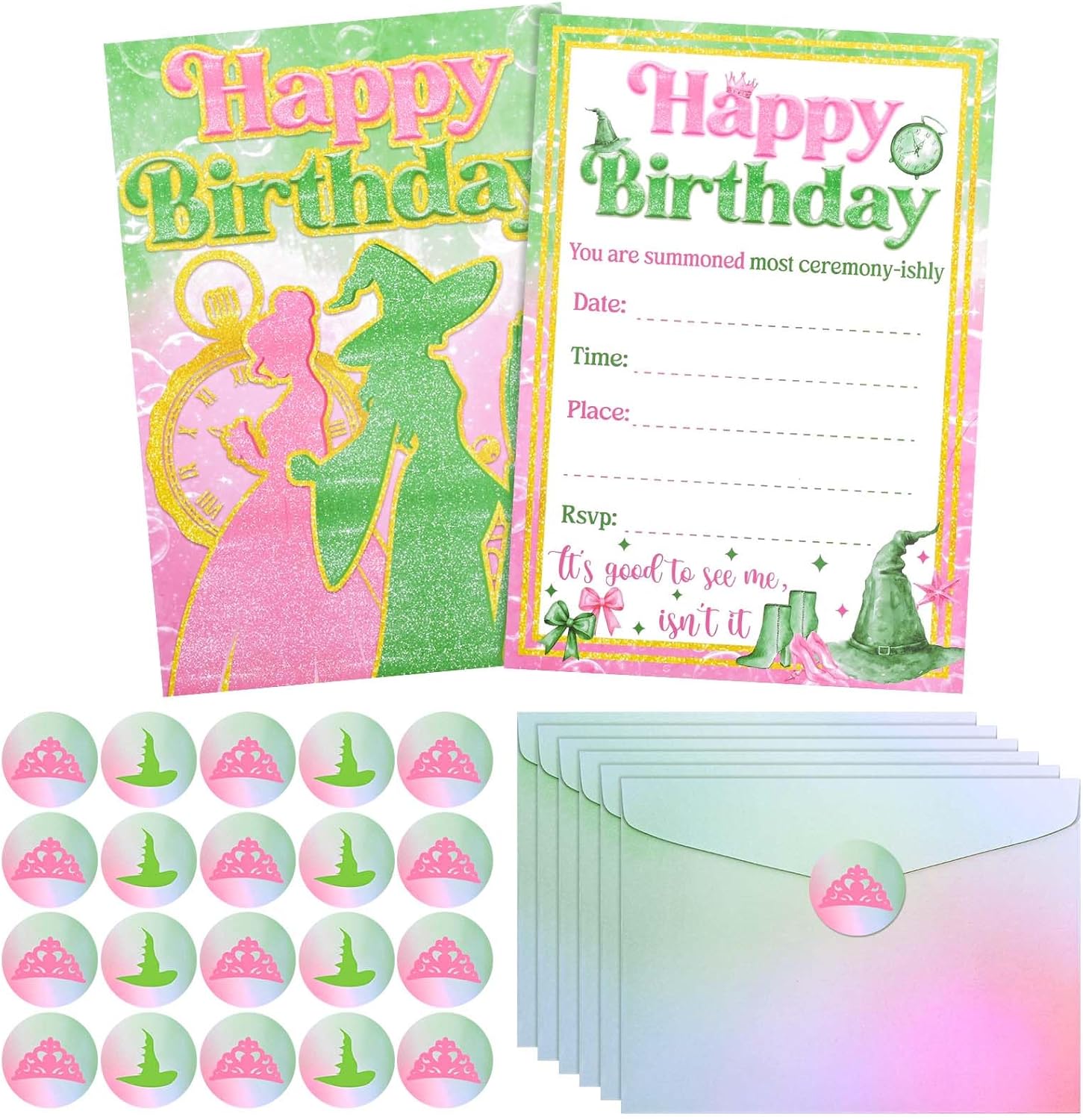 Kavoc 24 Pack Witch Invitation Cards with Envelopes