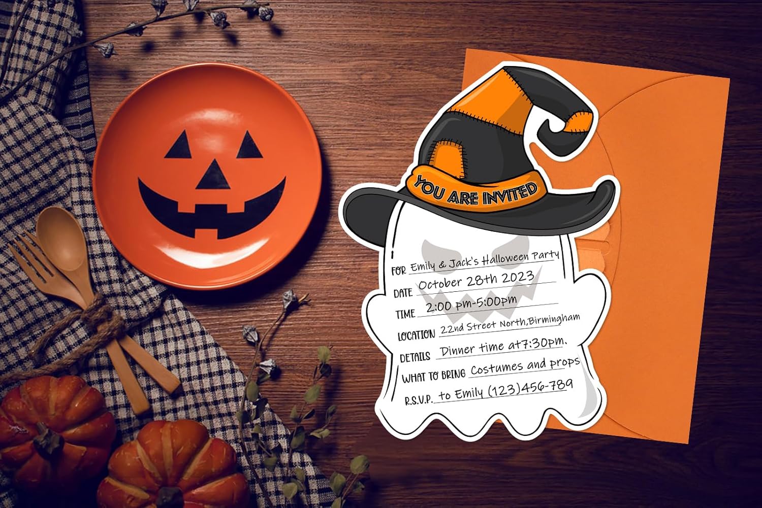FaCraft Halloween Invitations with Envelopes