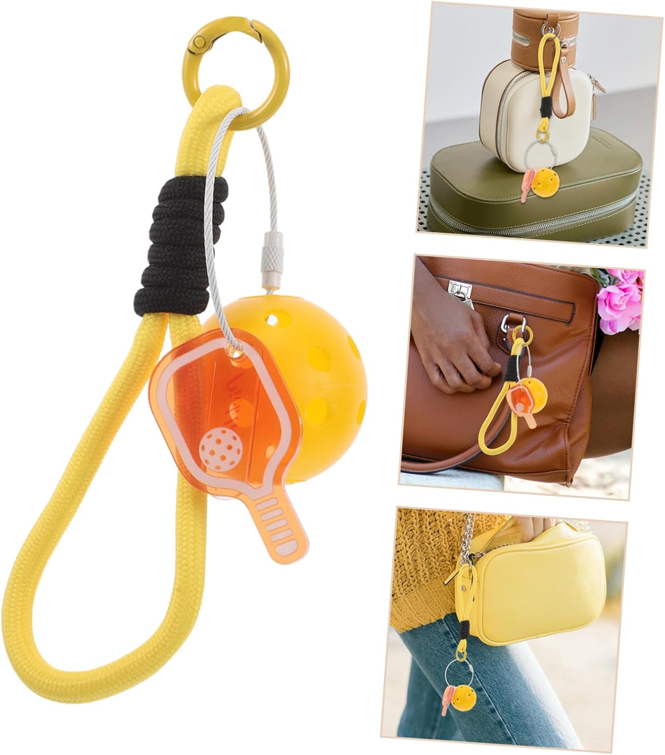 Toyvian Mini Pickleball Keychain Portable Sports Themed Keyring