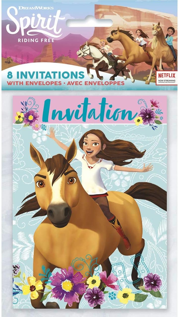 Unique Spirit Riding Free Party Invitations 55x4 8 Pcs
