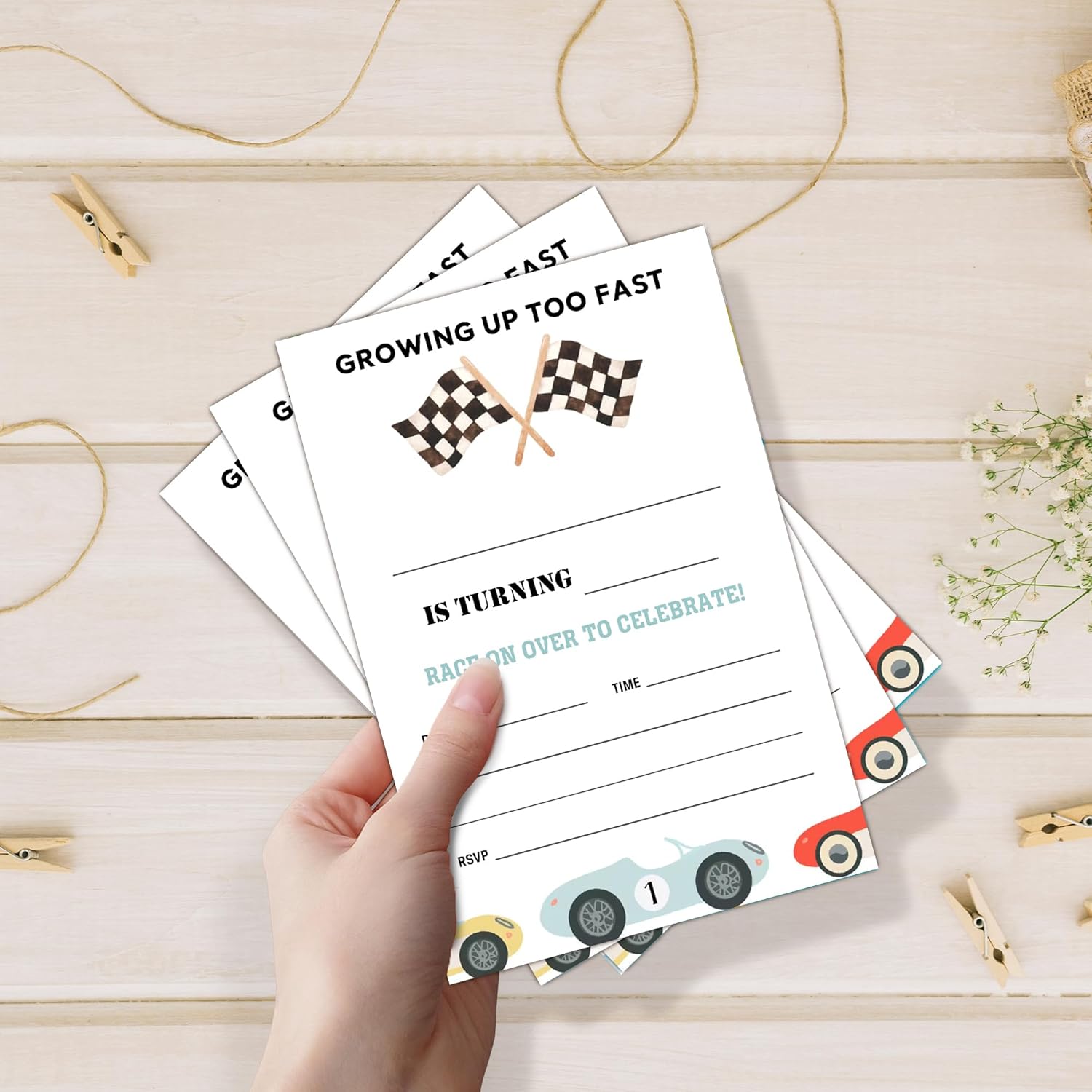 Race Car Birthday Party Invitations 20 Set
