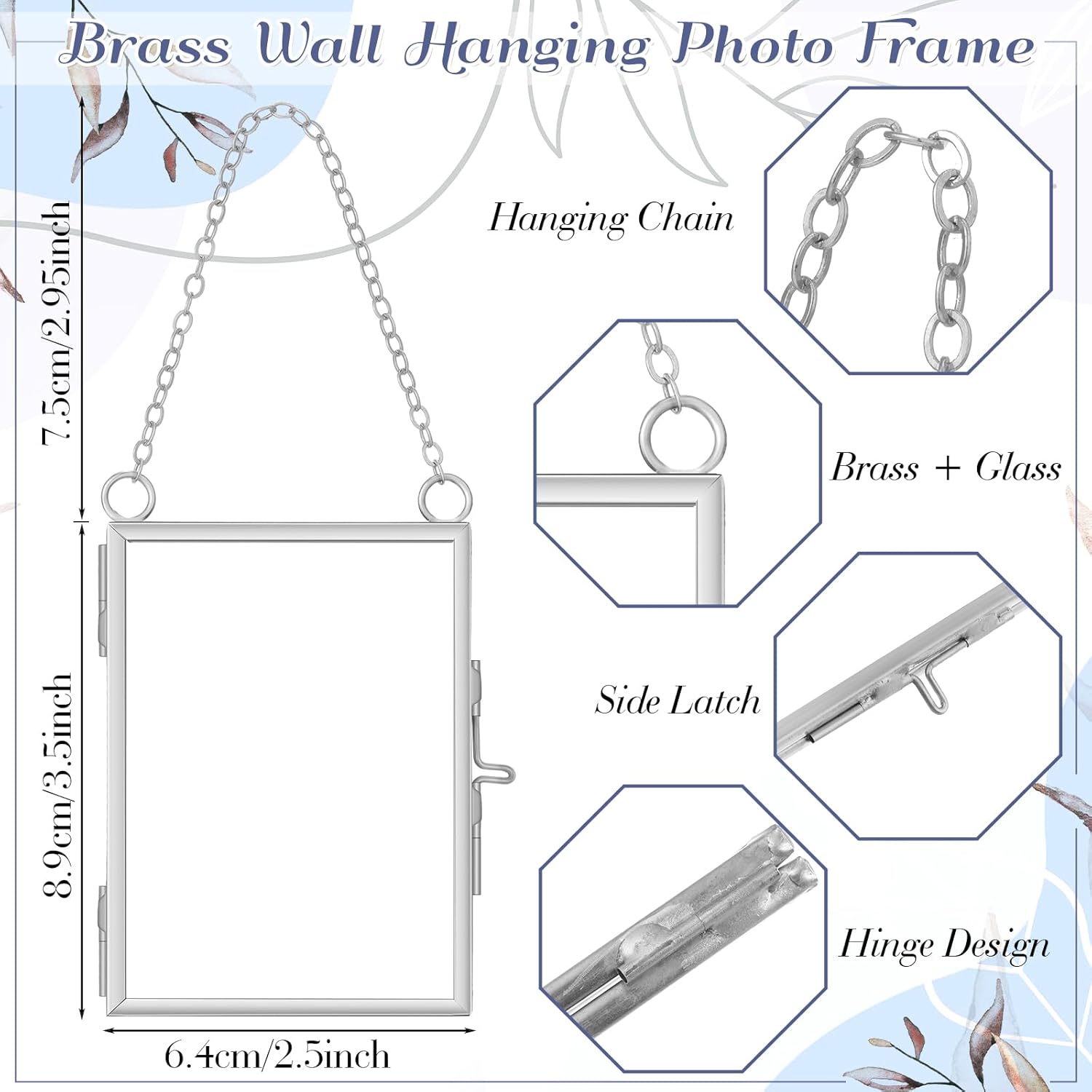 Landhoow 8 Pcs Floating Picture Frames for Pressed Flowers Silver