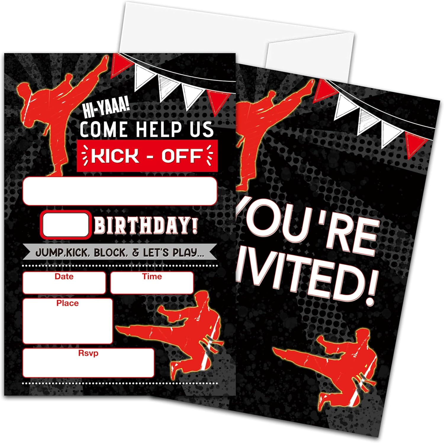 Ninjas Birthday Invitations with Envelopes 20PCS