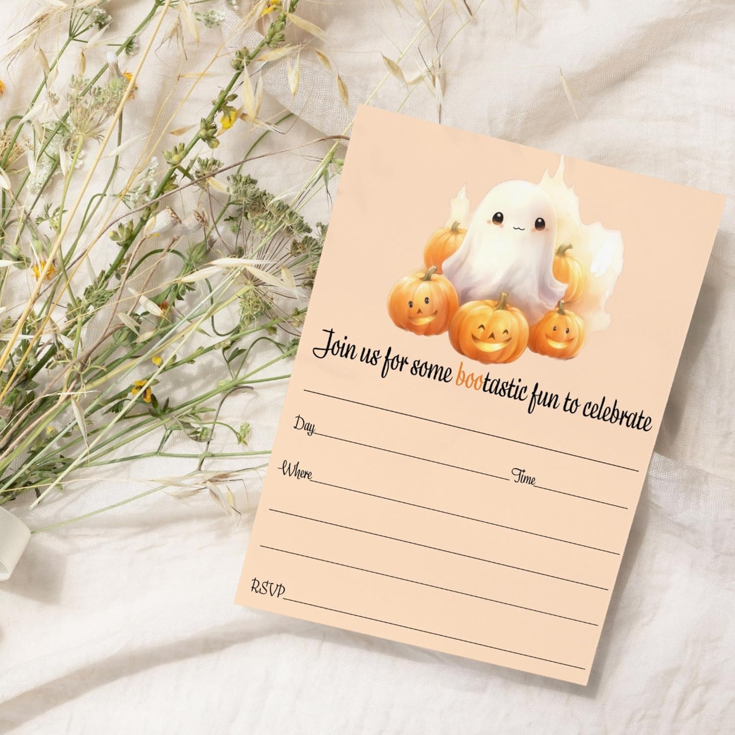 Boo Bash Halloween Invites with Envelopes 25 Guests