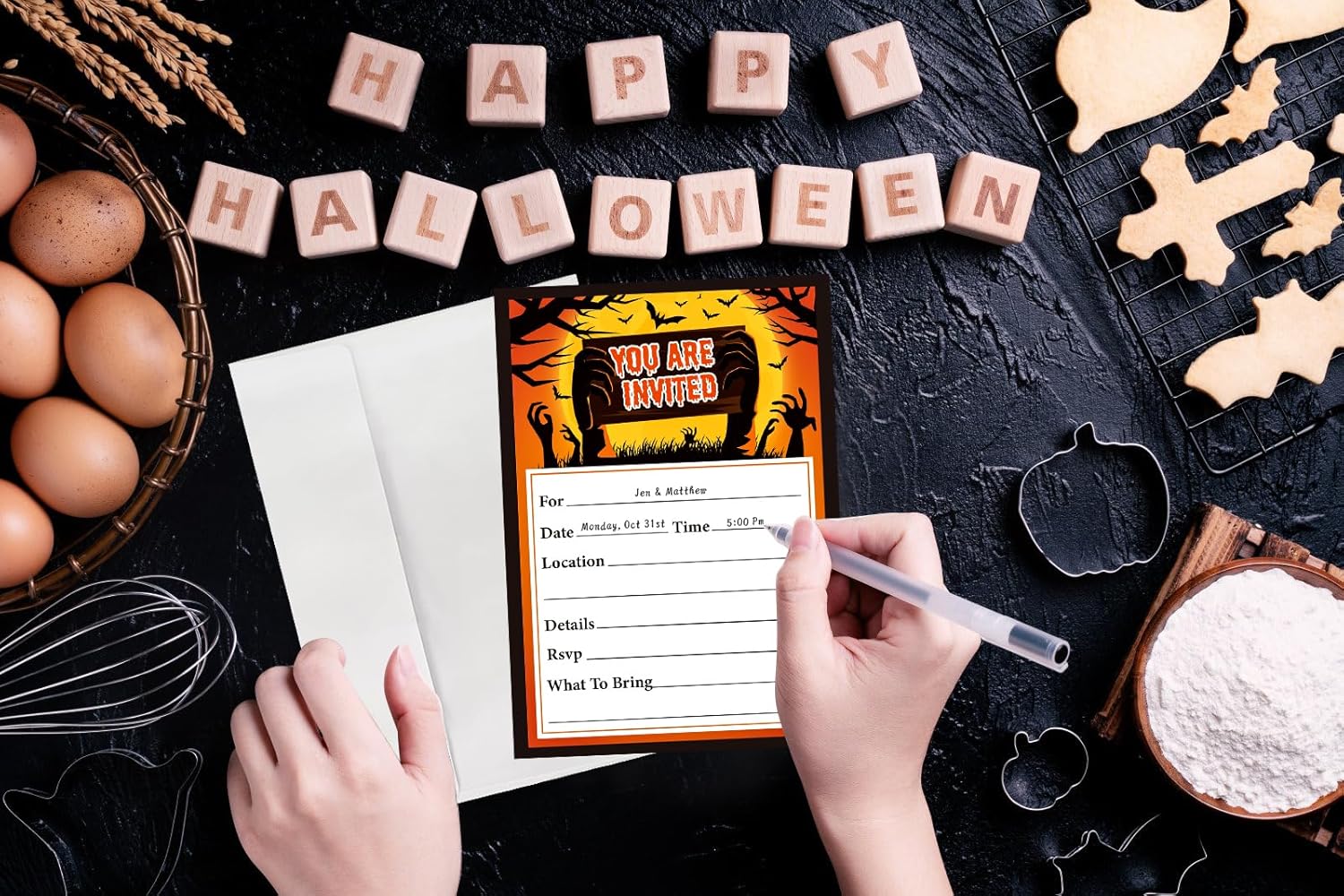 15Set Halloween Invitations with Envelopes 5x7